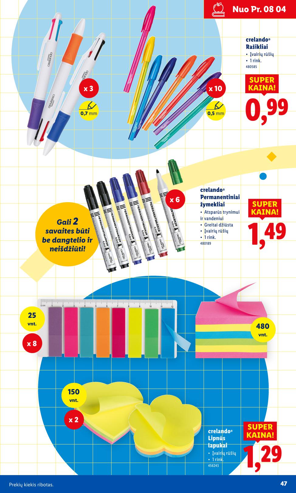 LIDL mokyklos prekių katalogas "Į žinių pasaulį" galioja nuo 2025.07.21