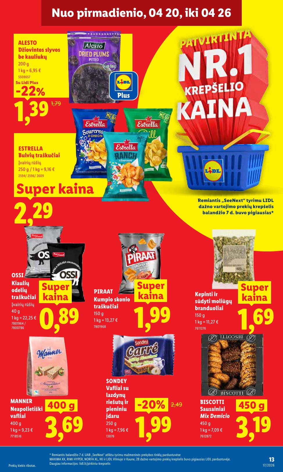 LIDL akcijų ir nuolaidų leidinys 2026.04.20 - 2026.04.26