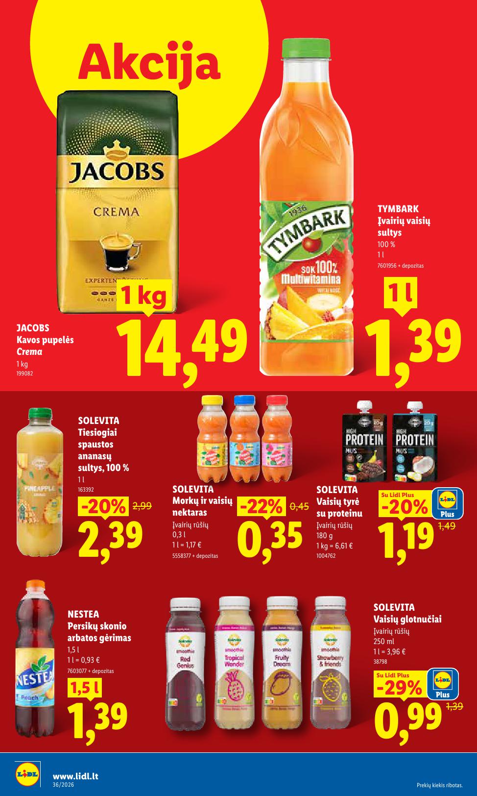 LIDL akcijų ir nuolaidų leidinys 2026.08.31 - 2026.09.06