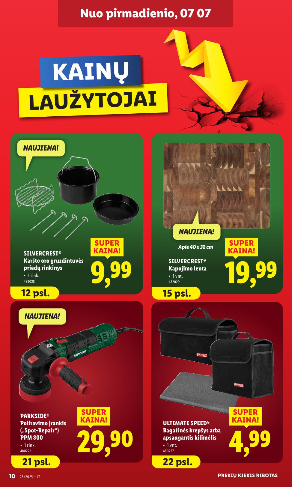 LIDL ne maisto prekių leidinys 2025.07.07 - 2025.07.13