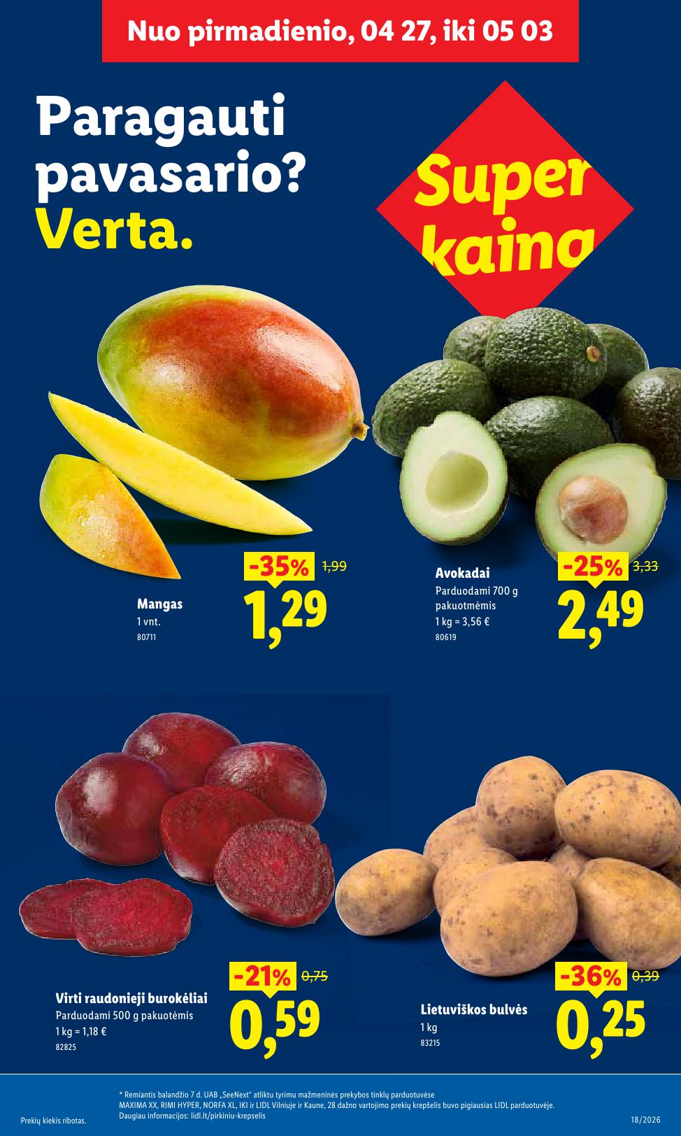 Naujausias LIDL kaininis katalogas 2026.04.27 - 2026.05.03