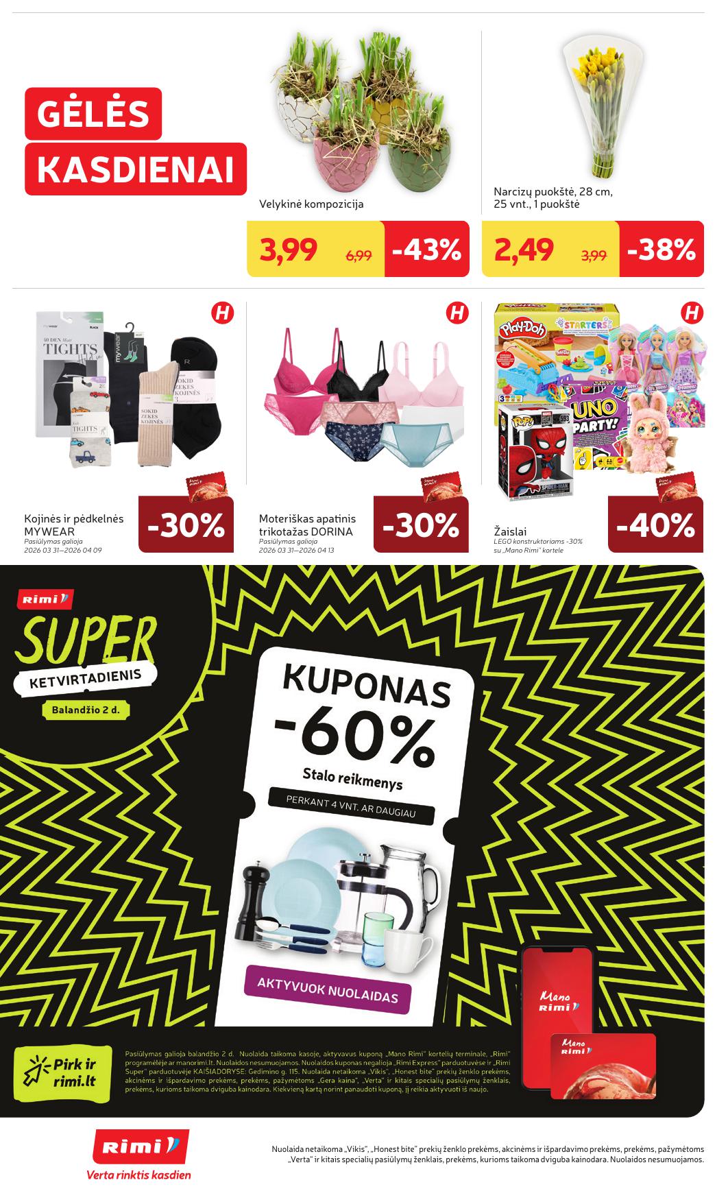 Naujausias RIMI kaininis katalogas 2026.03.31 - 2026.04.06