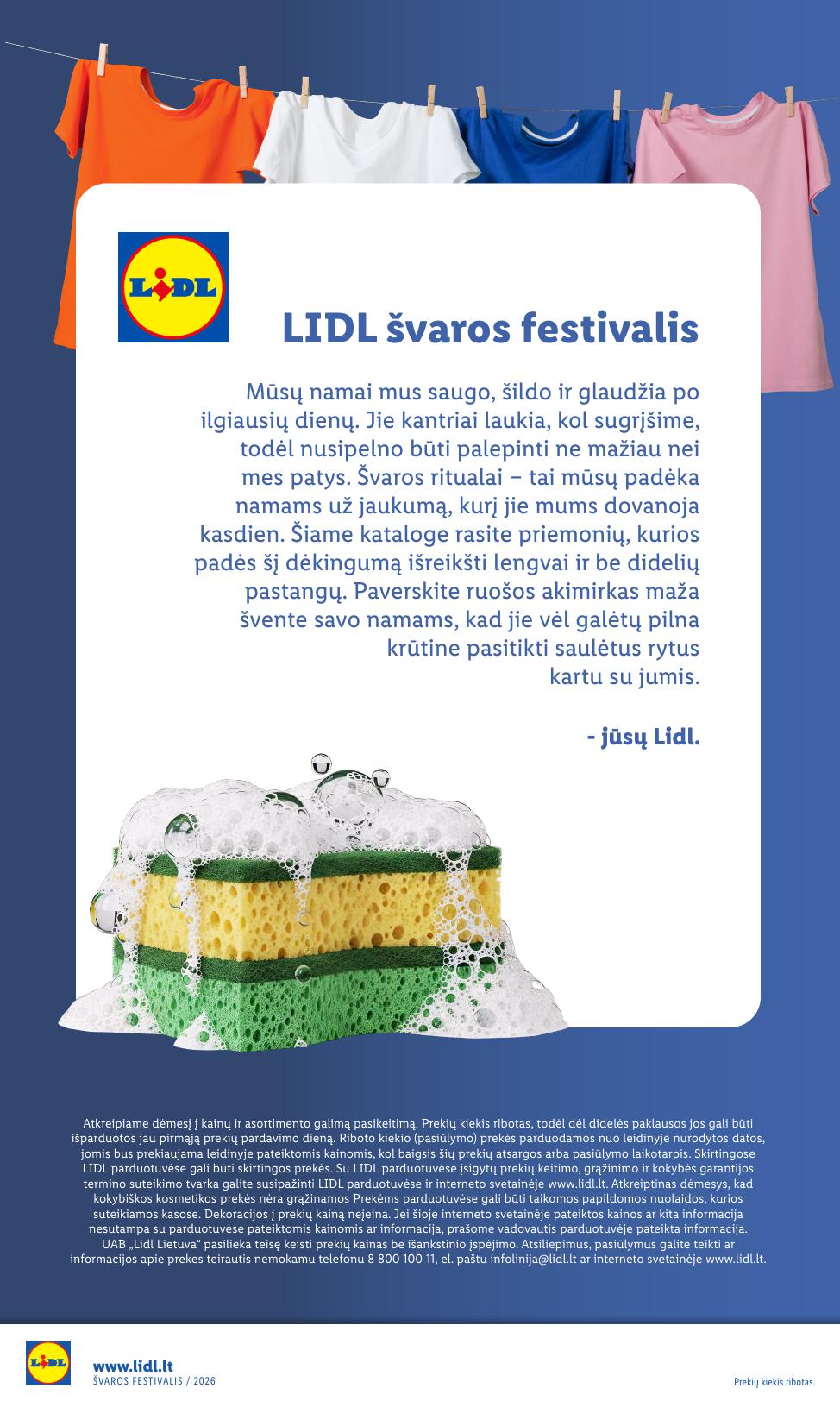 LIDL akcijų katalogas "Švaros festivalis"