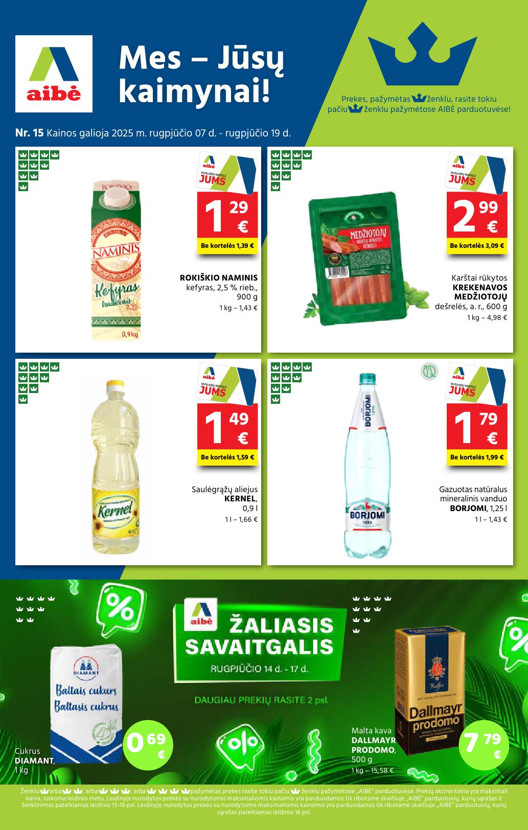 AIBĖ akcijų ir nuolaidų leidinys Nr.15 2025.08.07 - 2025.08.19