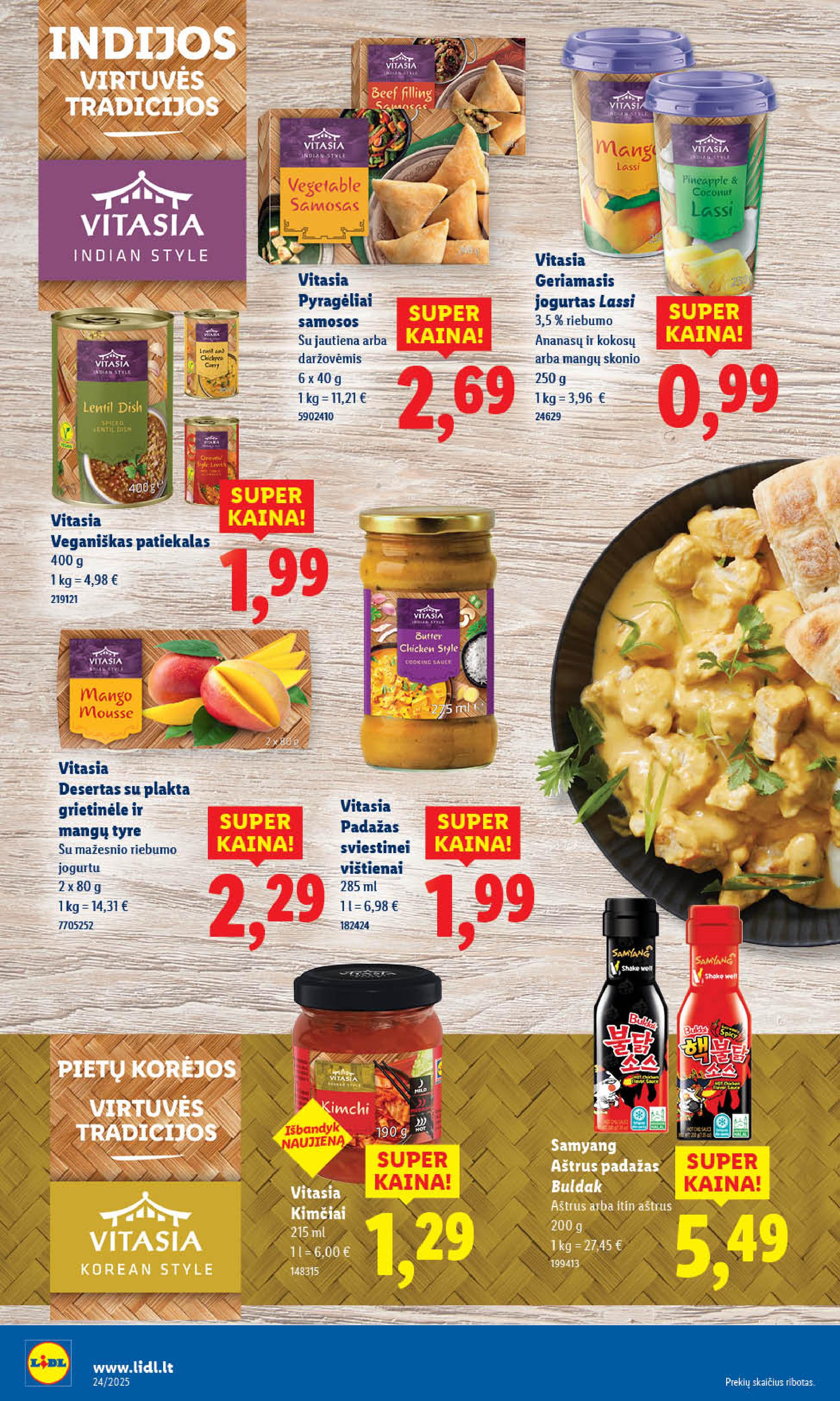 LIDL maisto prekių leidinukas nuo ketvirtadienio 2025.06.12 iki 2025.06.15
