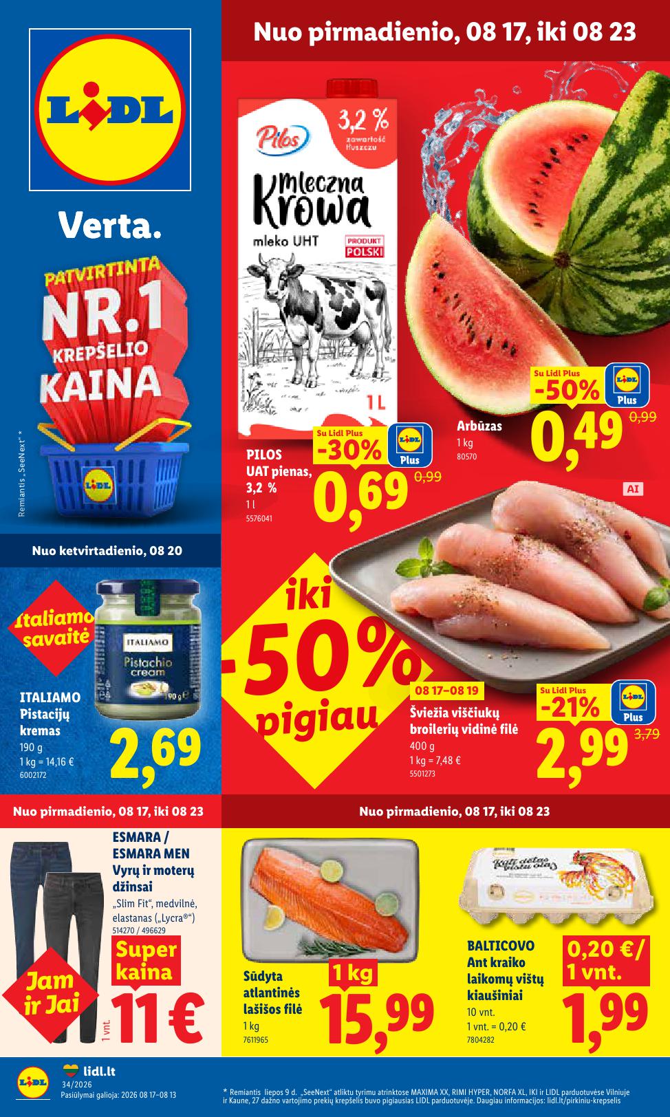 Naujausias LIDL kaininis katalogas 2026.08.17 - 2026.08.23