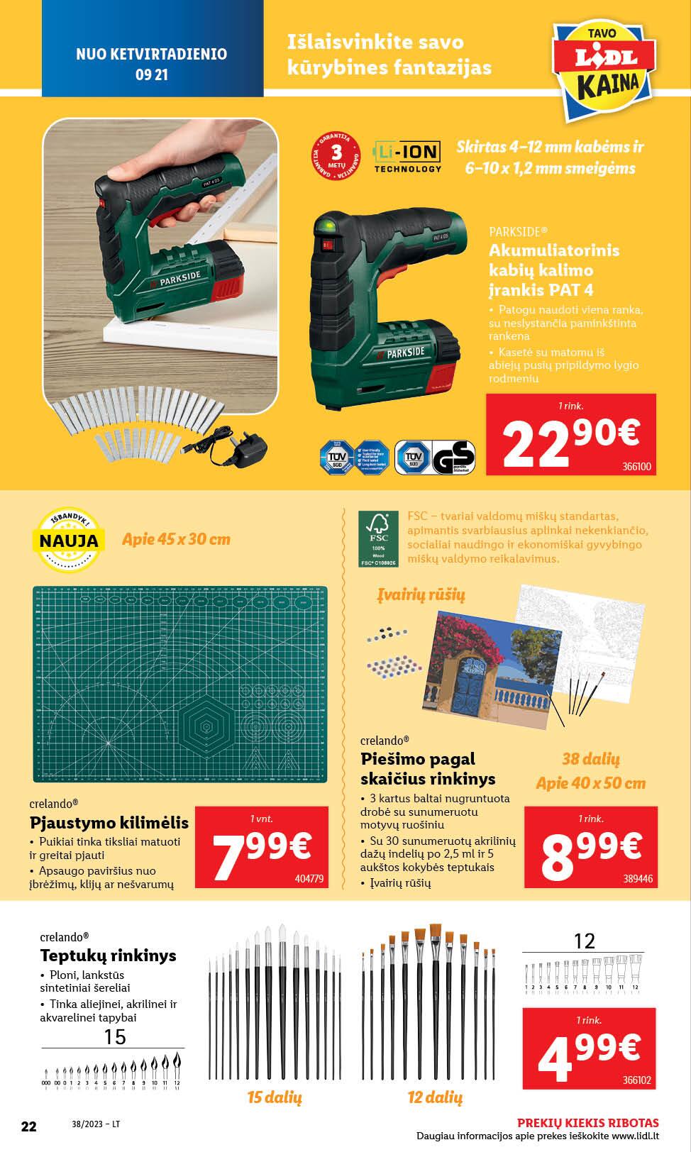 LIDL ne maisto prekių leidinys 2023.09.18 - 2023.09.24.