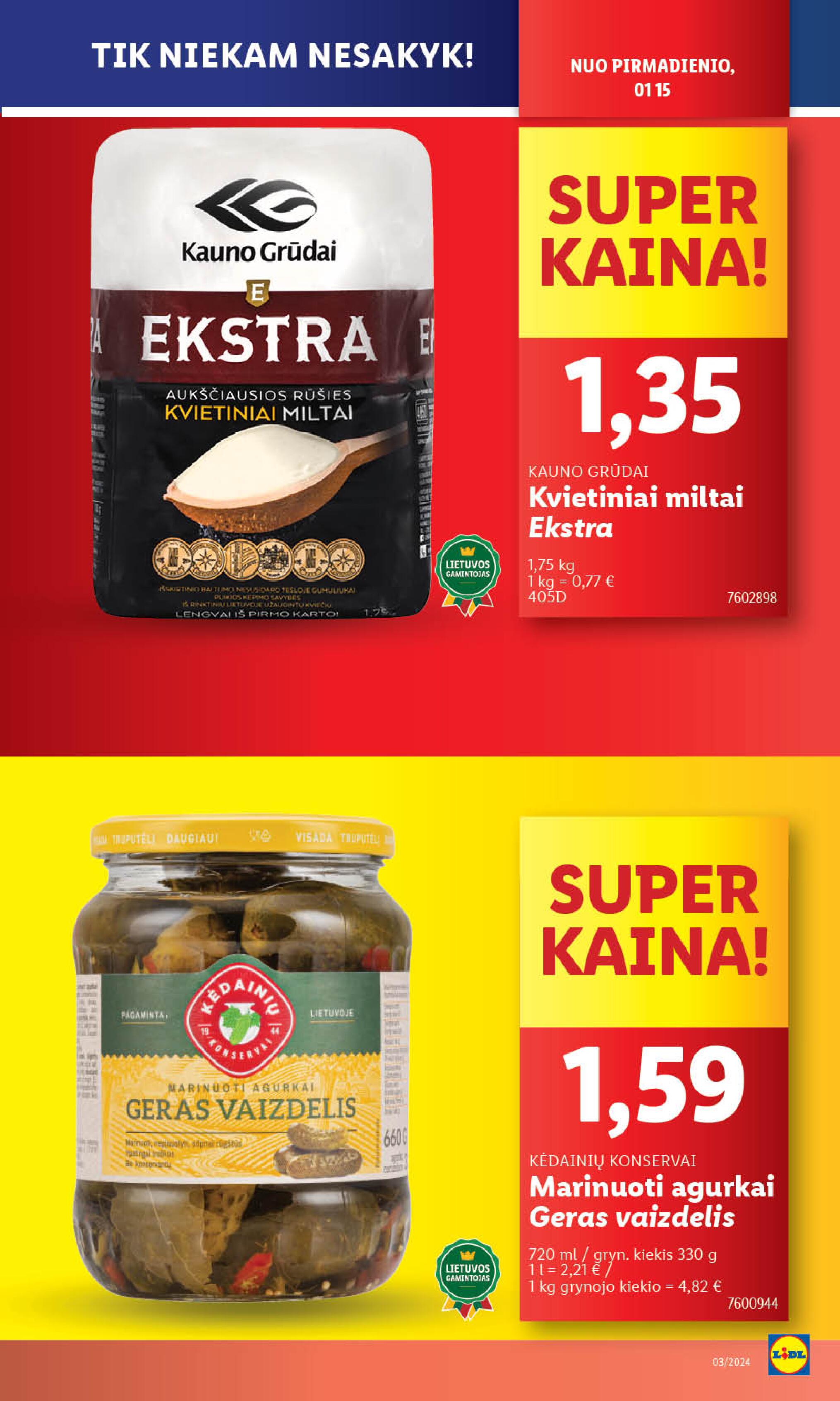 Naujausias LIDL kaininis katalogas 2024.01.15 - 2024.01.21