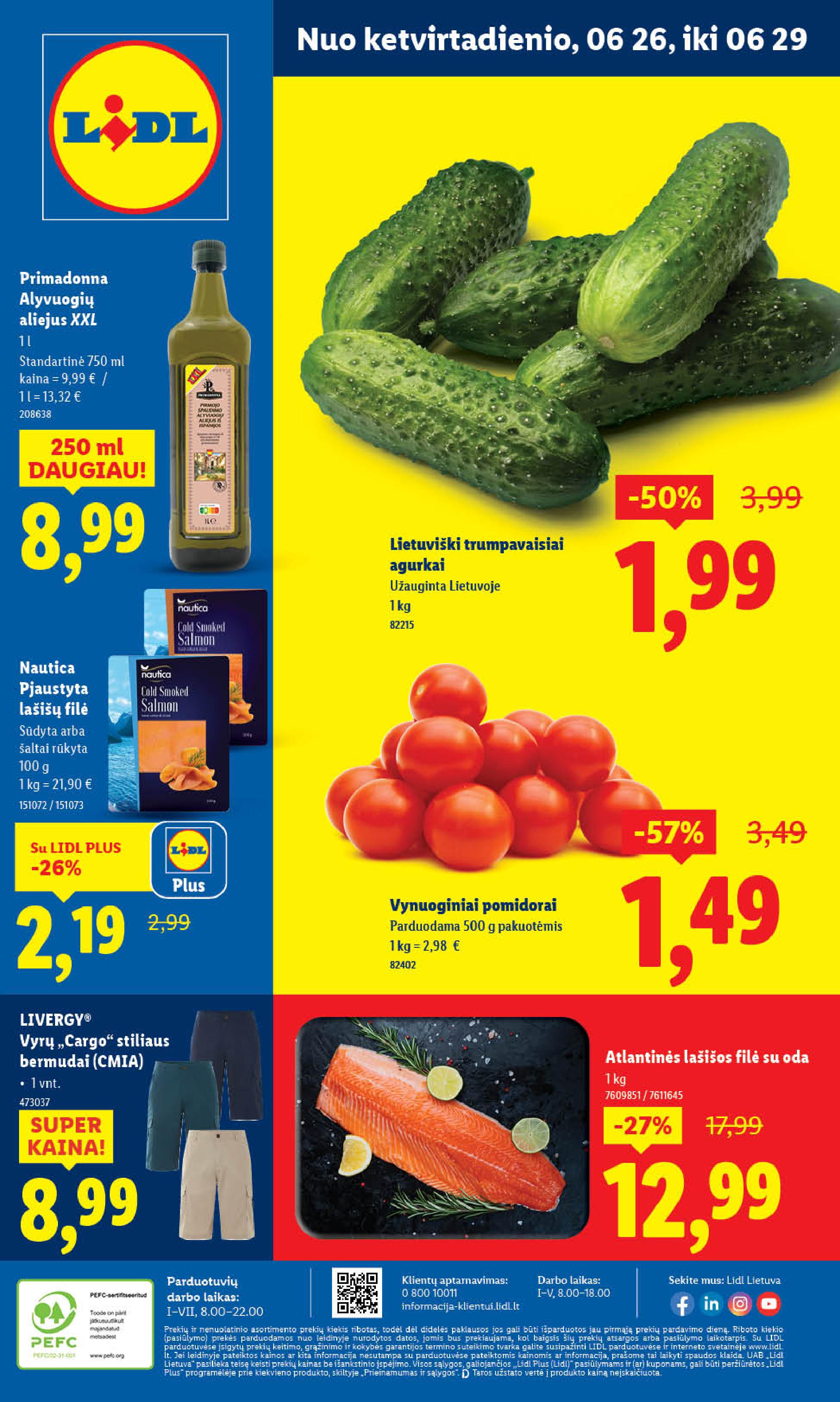 LIDL maisto prekių leidinukas nuo ketvirtadienio 2025.06.26. iki 2025.06.29