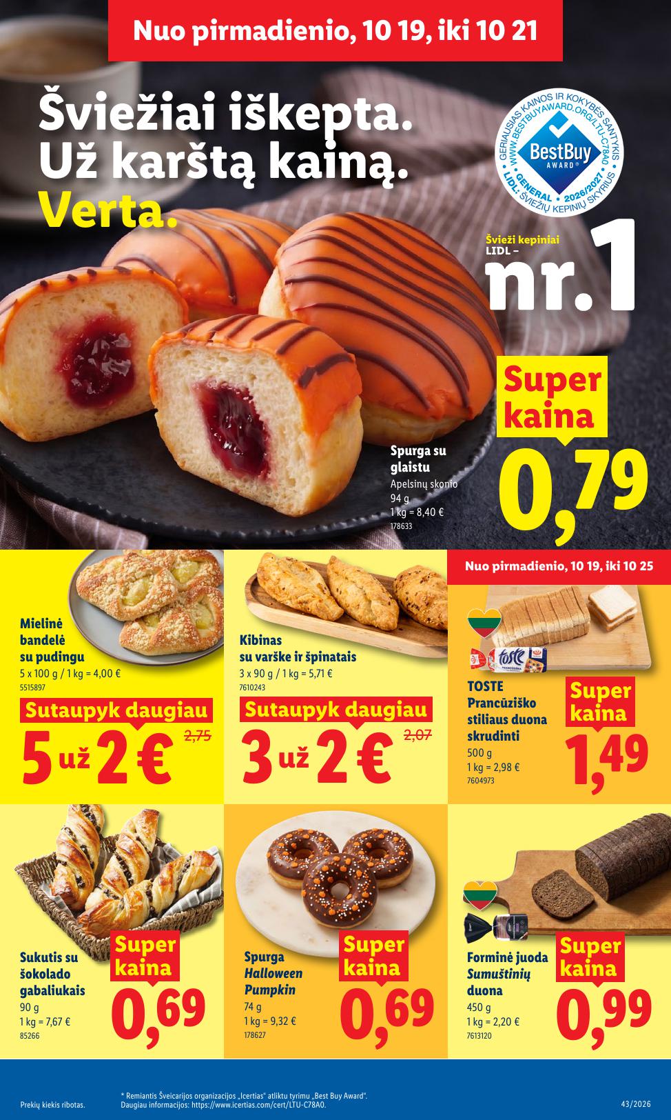LIDL akcijų ir nuolaidų leidinys 2026.10.19 - 2026.10.25