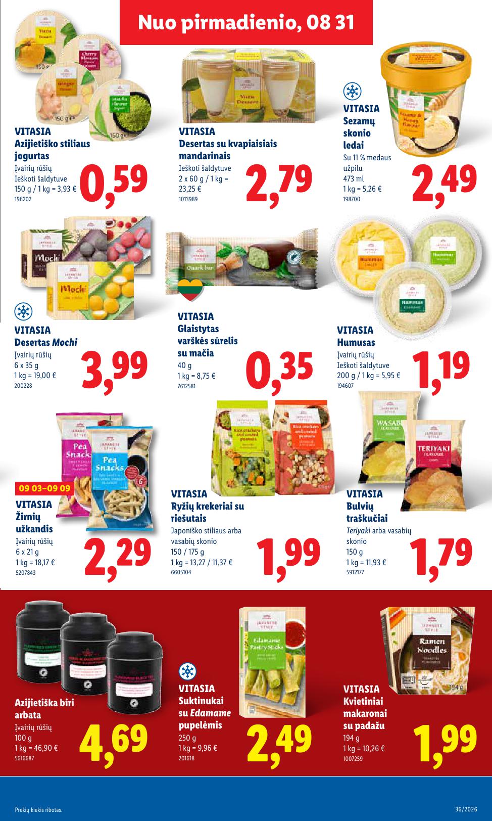 LIDL akcijų ir nuolaidų leidinys 2026.08.31 - 2026.09.06