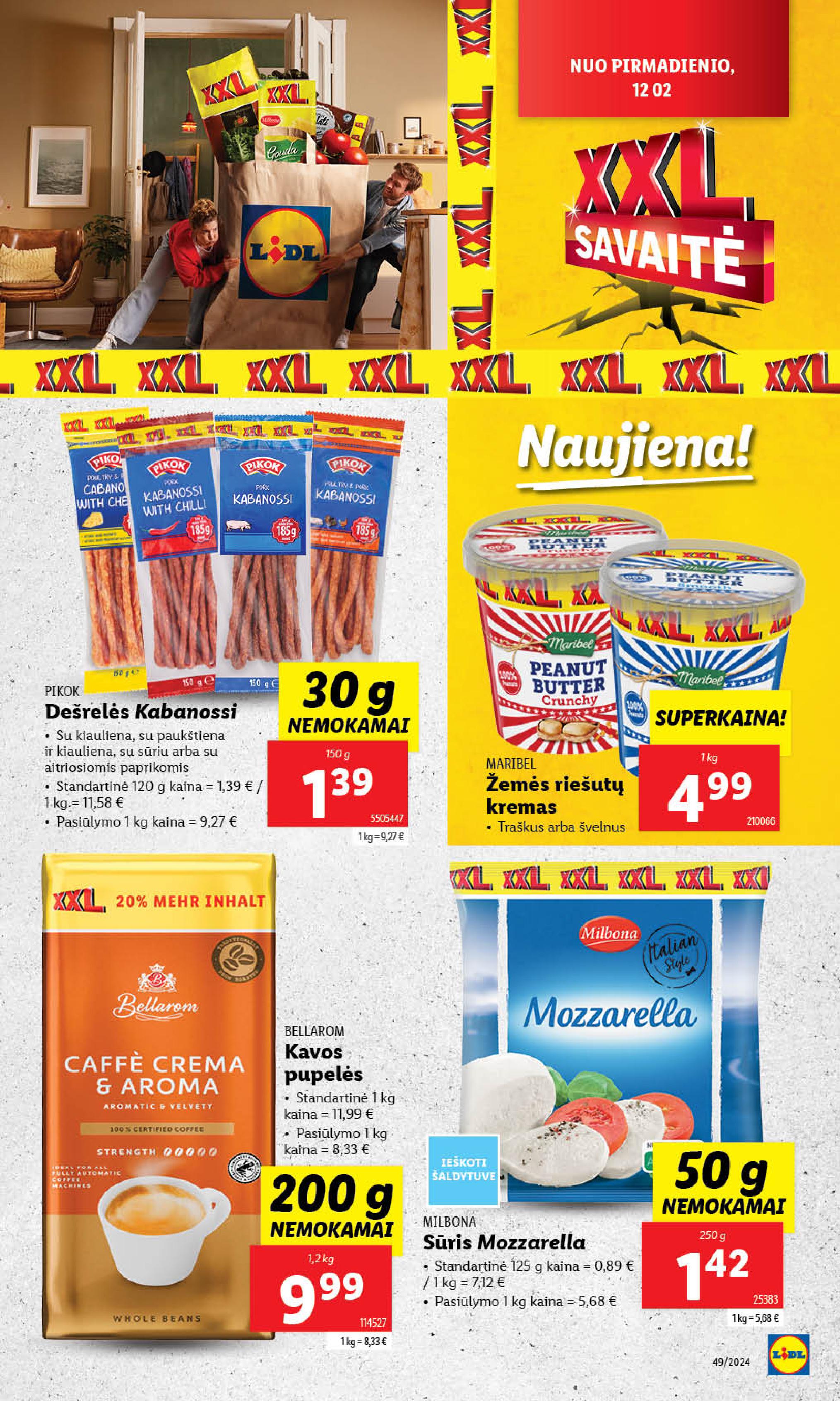 LIDL XXL savaitė "DAUGIAU KAINUOJA MAŽIAU" galioja nuo 2024.12.02