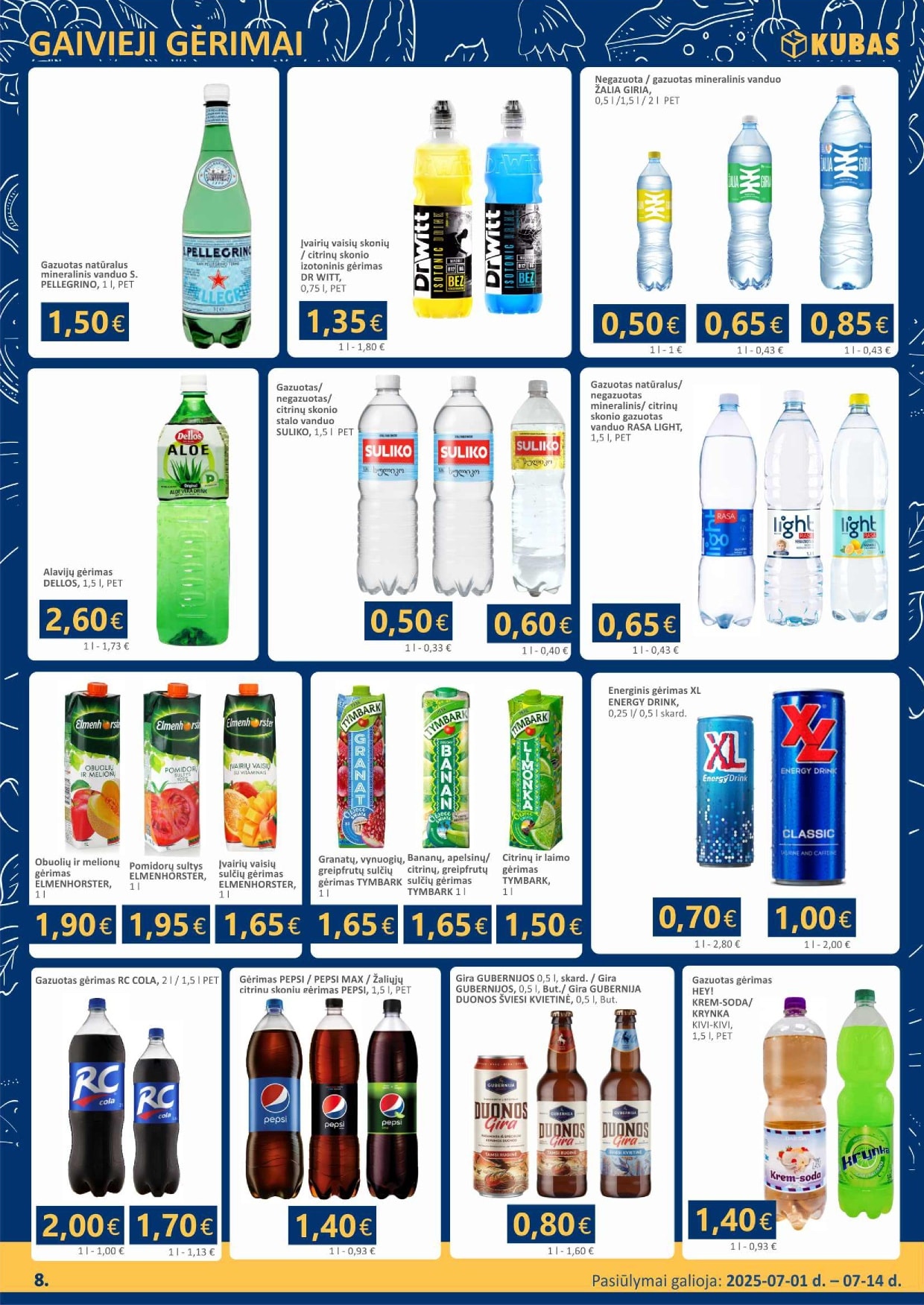 KUBAS akcijų ir nuolaidų leidinys 2025.07.01 - 2025.07.14