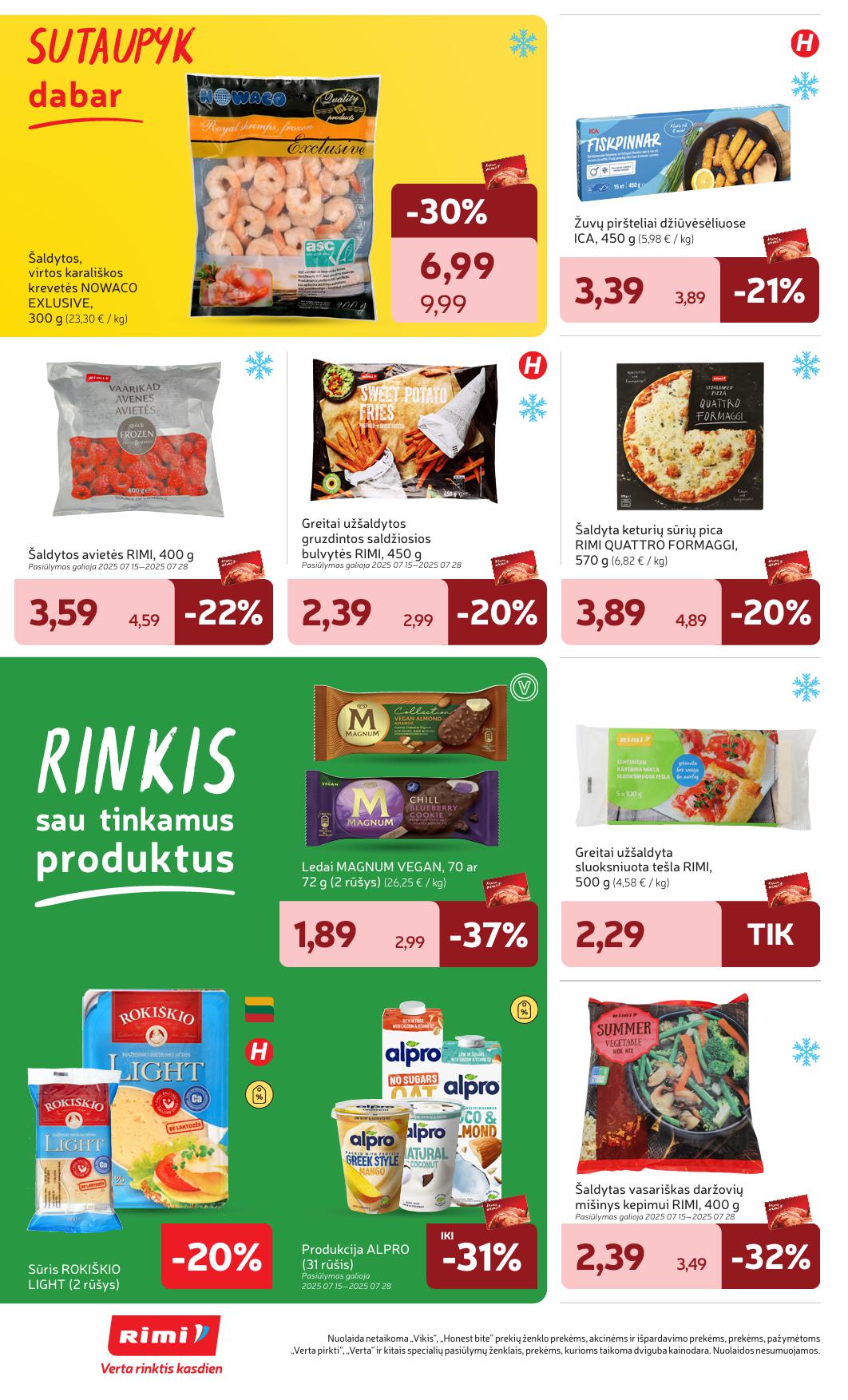 Naujausias RIMI kaininis katalogas 2025.07.15 - 2025.07.21
