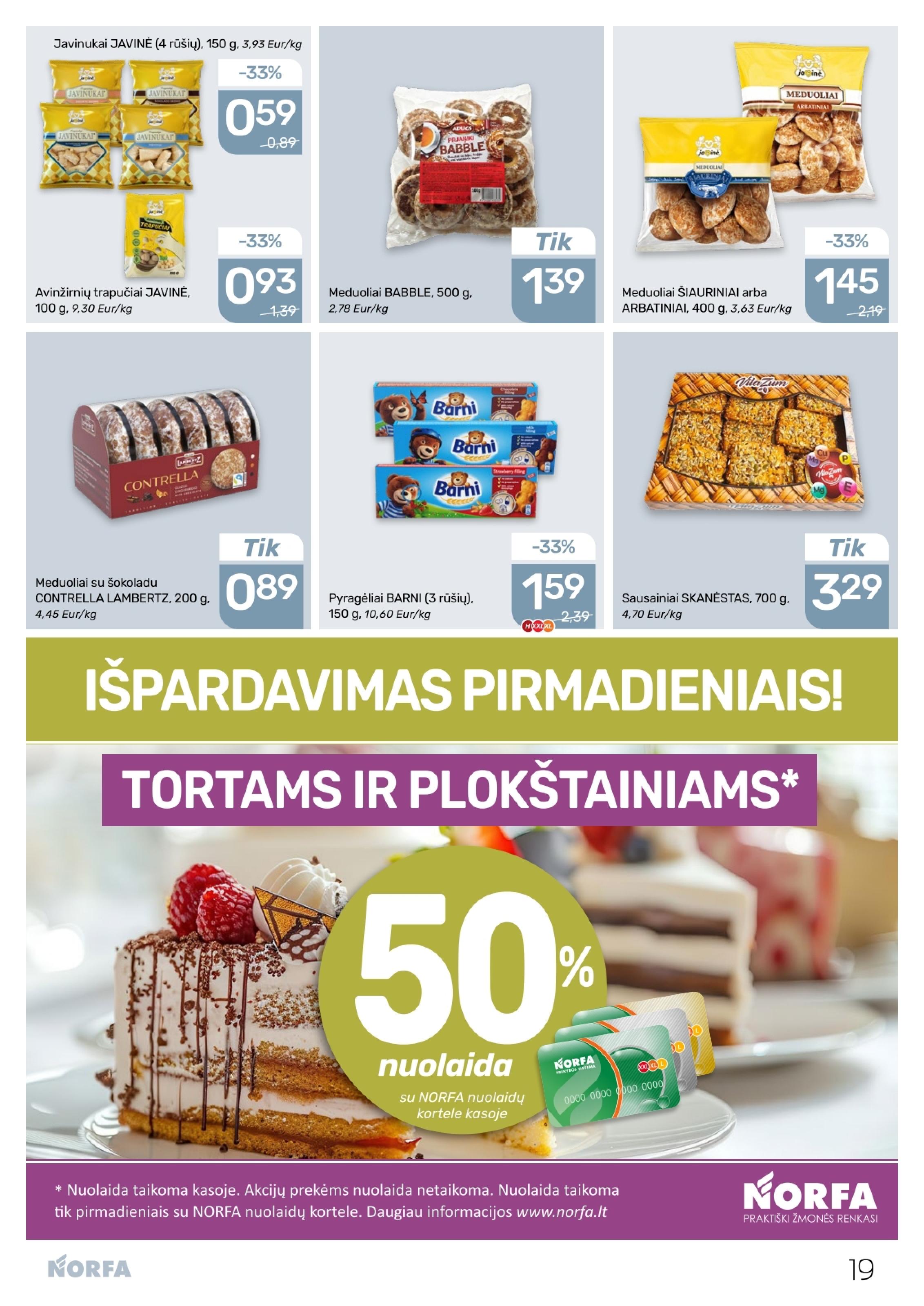Naujausias NORFA kaininis katalogas 2026.08.06 - 2026.08.19