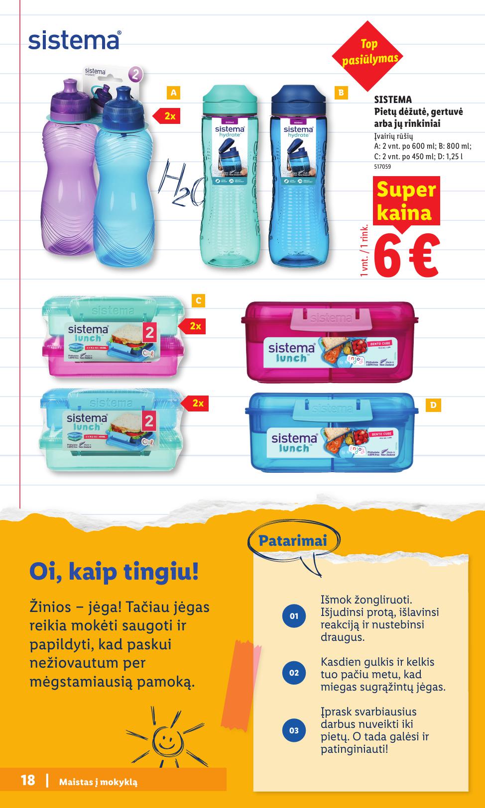 LIDL mokyklinių prekių katalogas "Atgal į mokyklą"