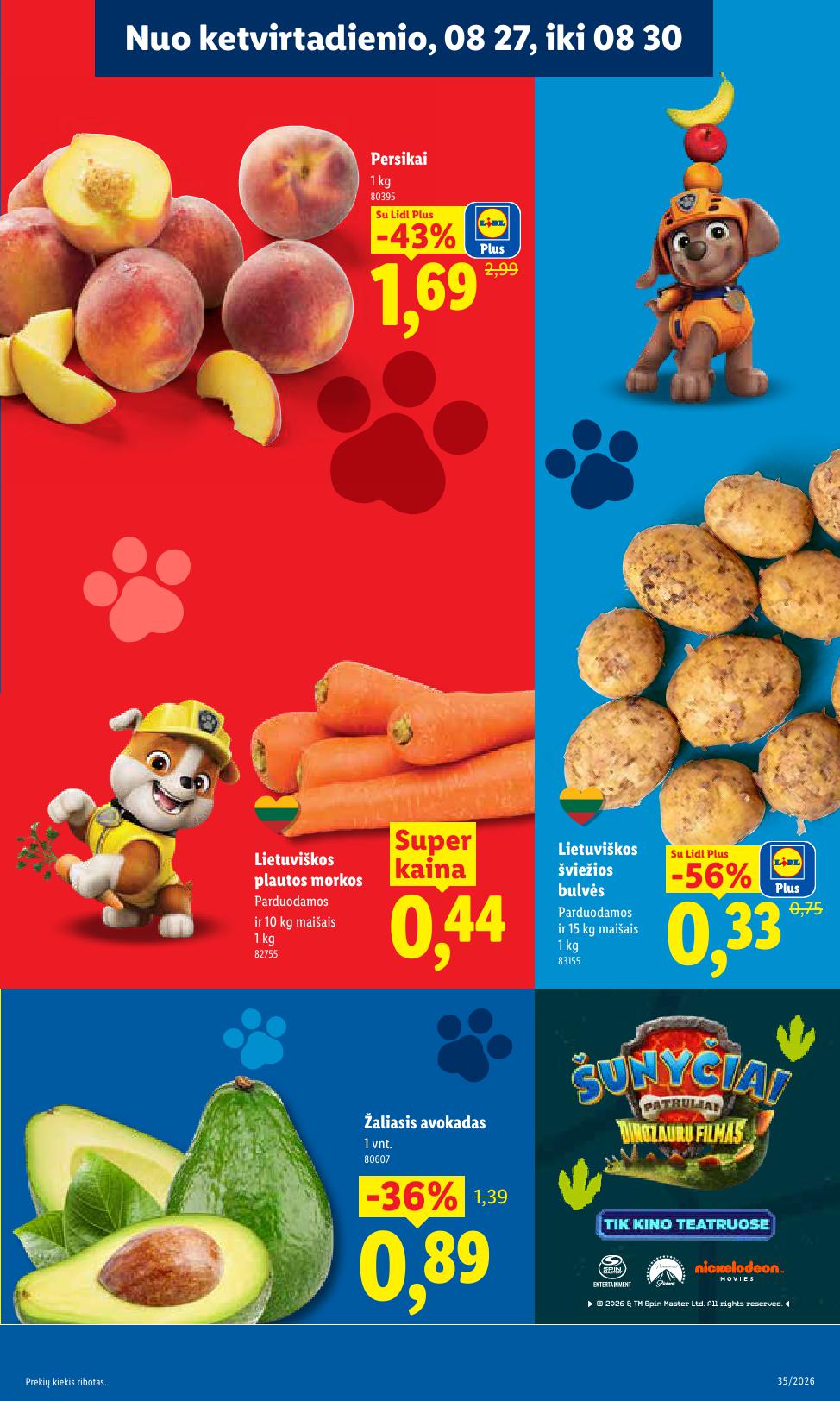 LIDL akcijų ir nuolaidų leidinys 2026.08.24 - 2026.08.30