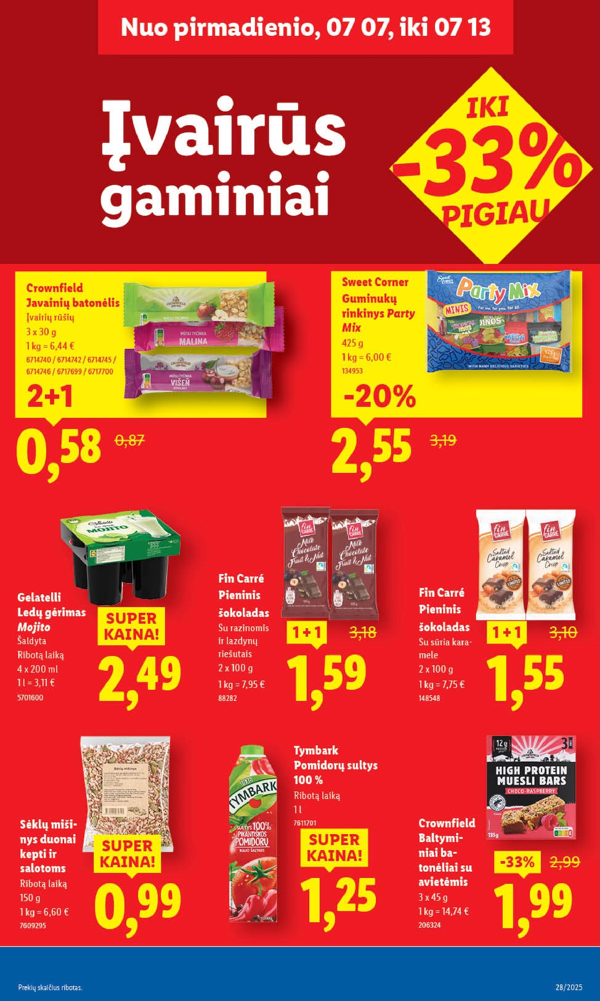 LIDL maisto prekių leidinukas nuo ketvirtadienio 2025.07.10 iki 2025.07.13