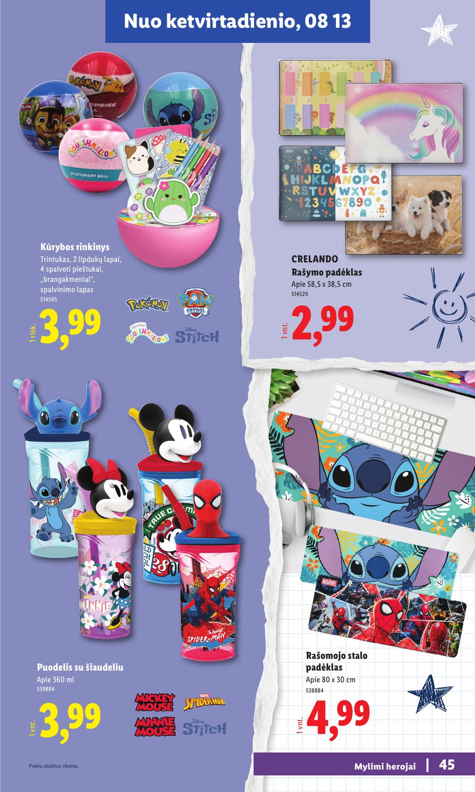 LIDL mokyklinių prekių katalogas "Atgal į mokyklą"