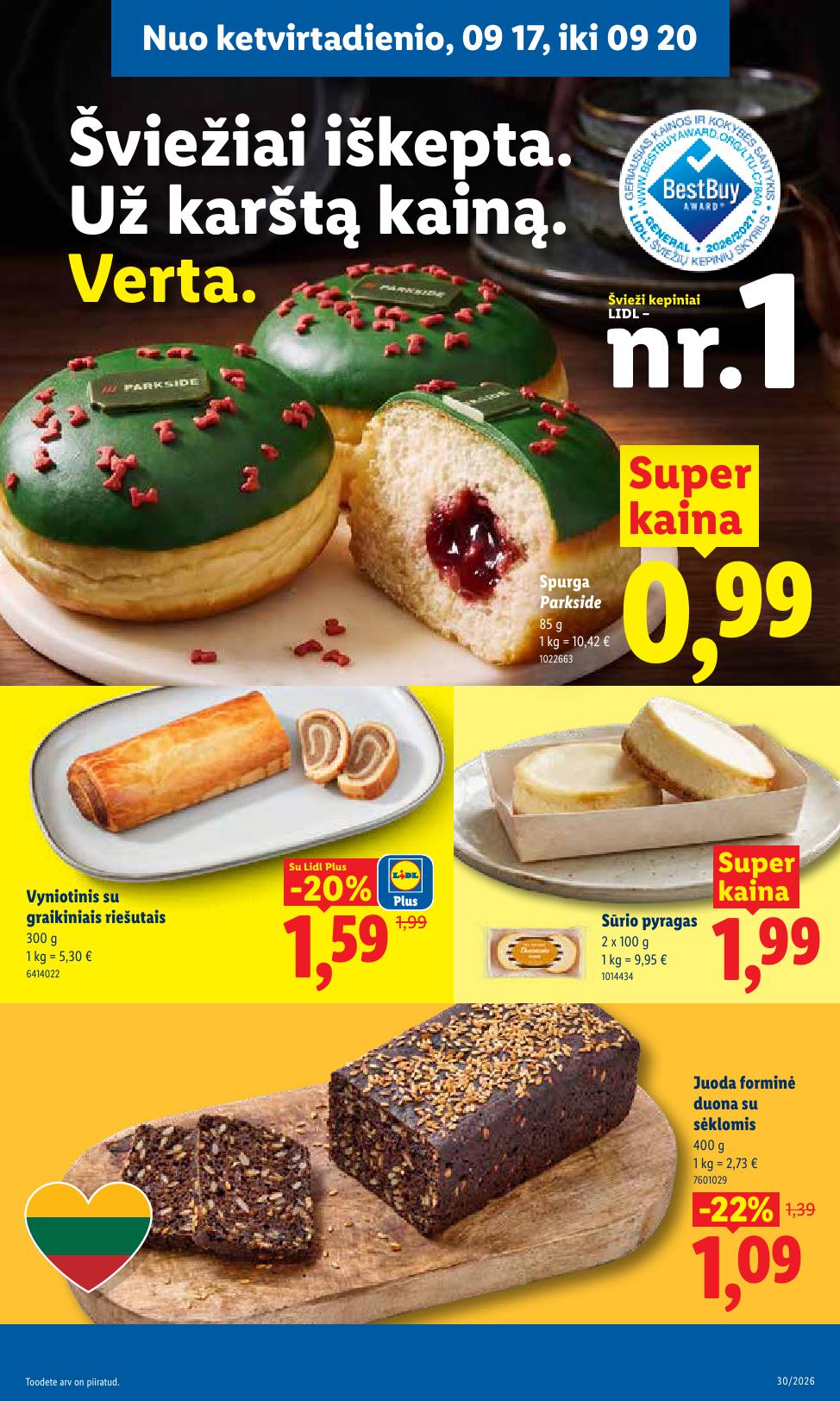 Naujausias LIDL kaininis katalogas 2026.09.14 - 2026.09.20