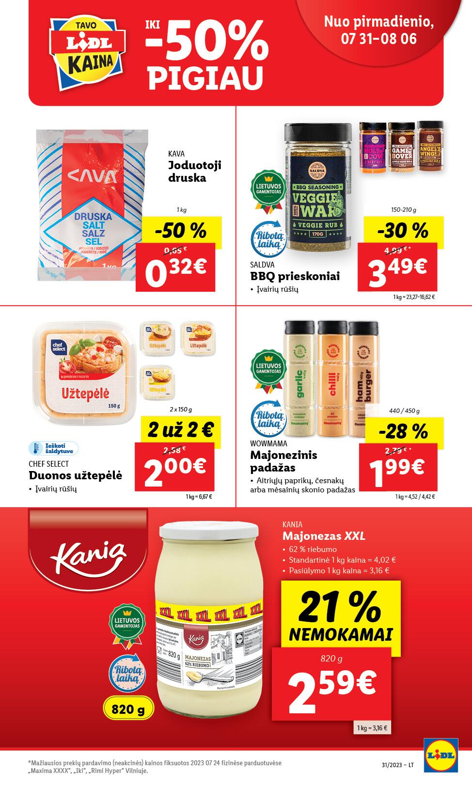 Naujausias LIDL kaininis katalogas 2023.07.31 - 2023.08.06