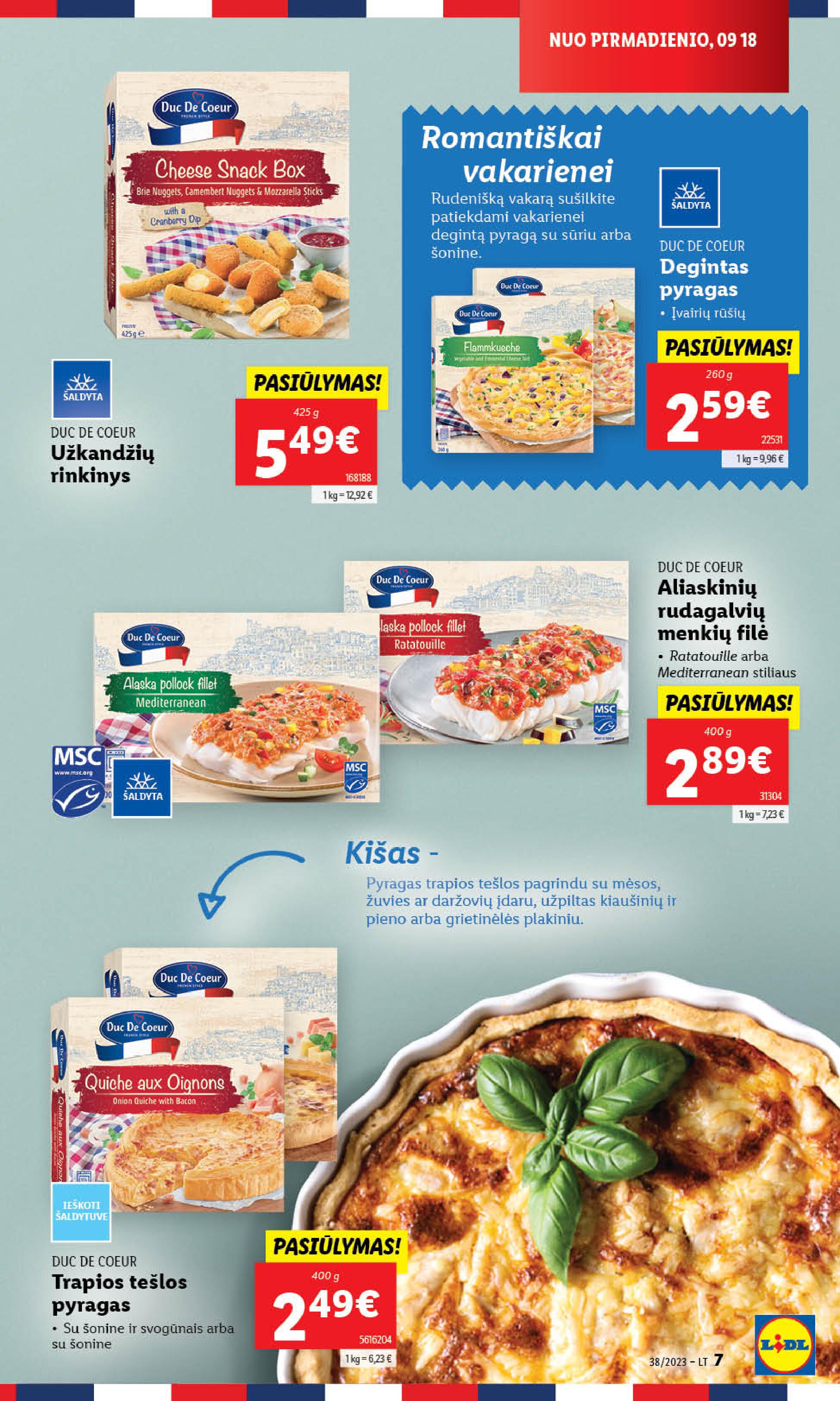 LIDL PRANCŪZIŠKO STILIAUS PRODUKTAI savaitė "DUC DE COEUR" nuo 2023.09.18