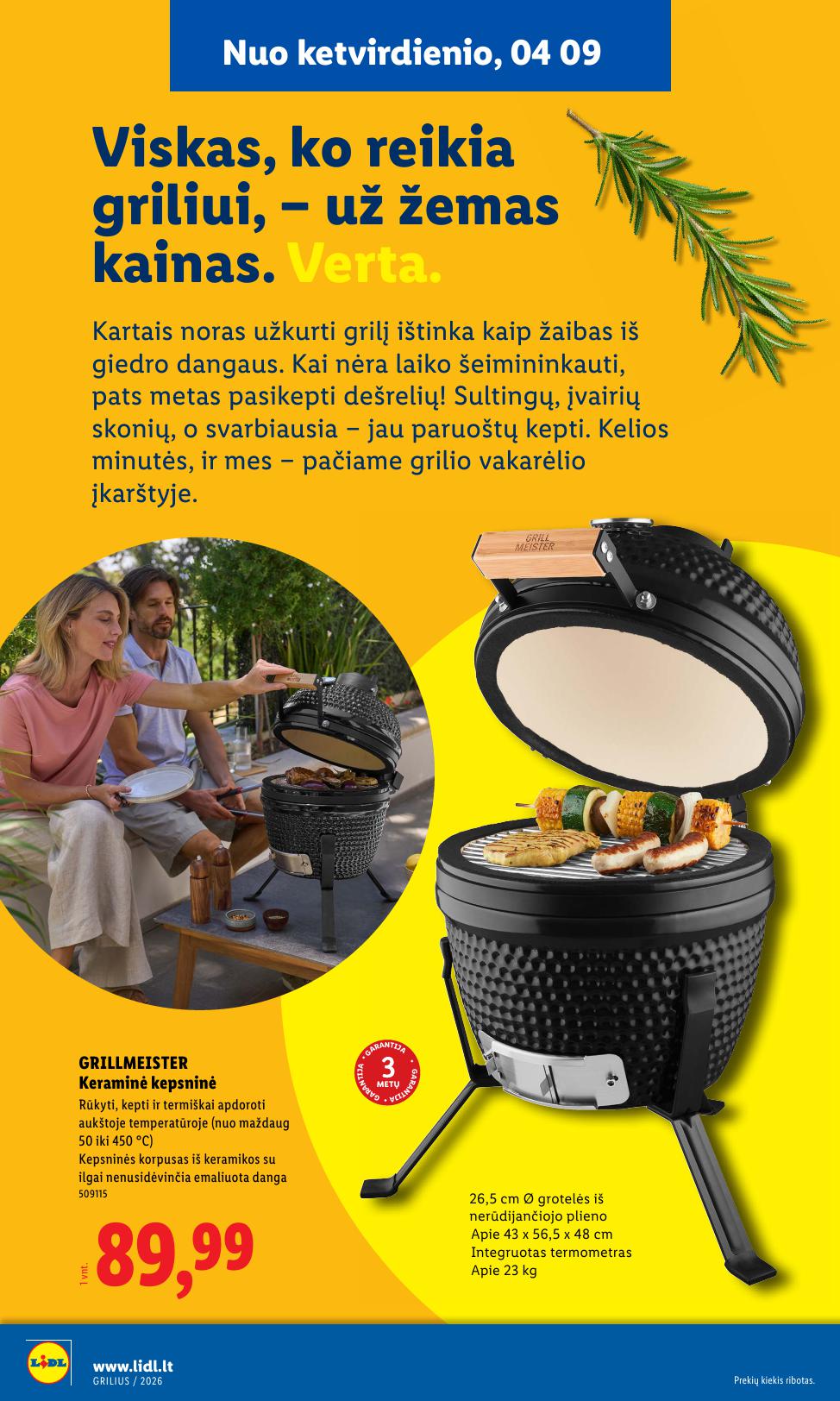 LIDL grilio katalogas "Grilis gardumo, kaina pigumo"