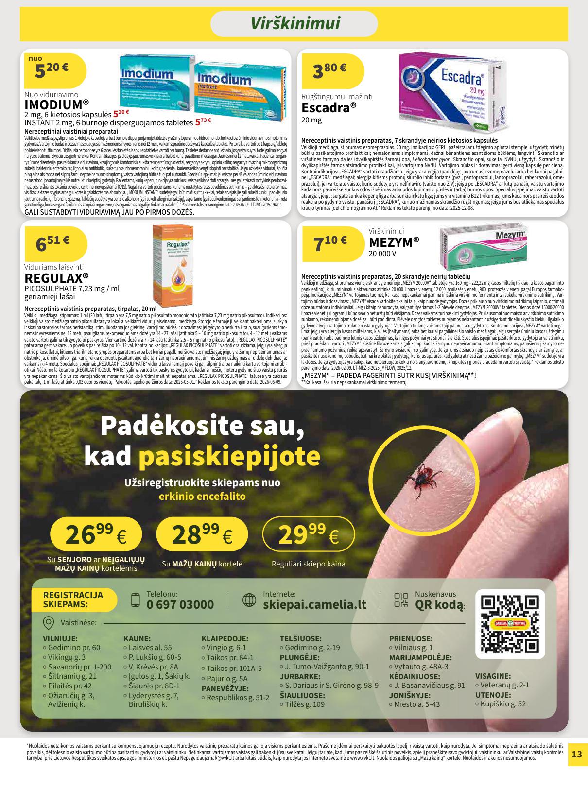 CAMELIA vaistinės akcijų leidinys 2026.07.01 - 2026.07.31