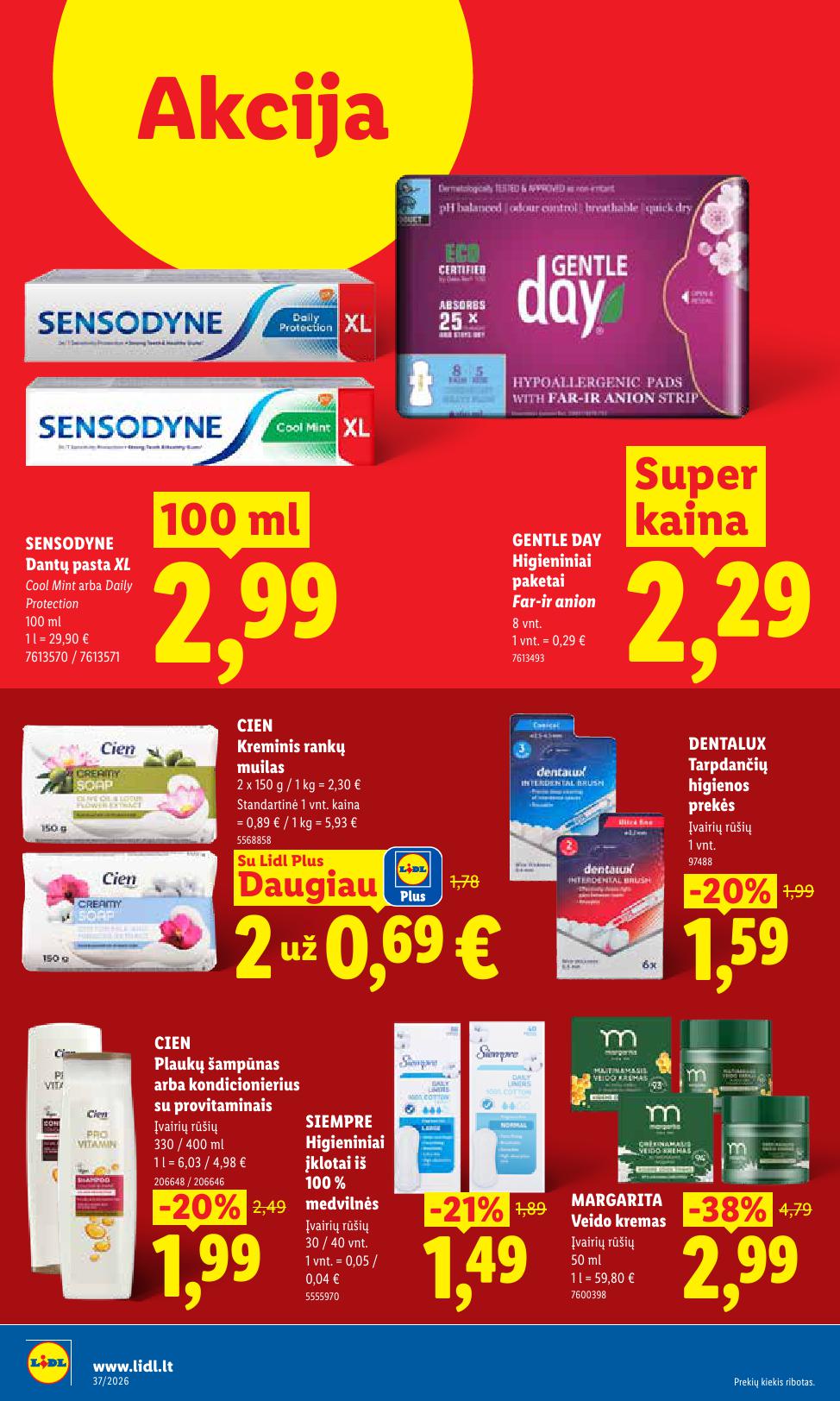 LIDL akcijų ir nuolaidų leidinys 2026.09.07 - 2026.09.13