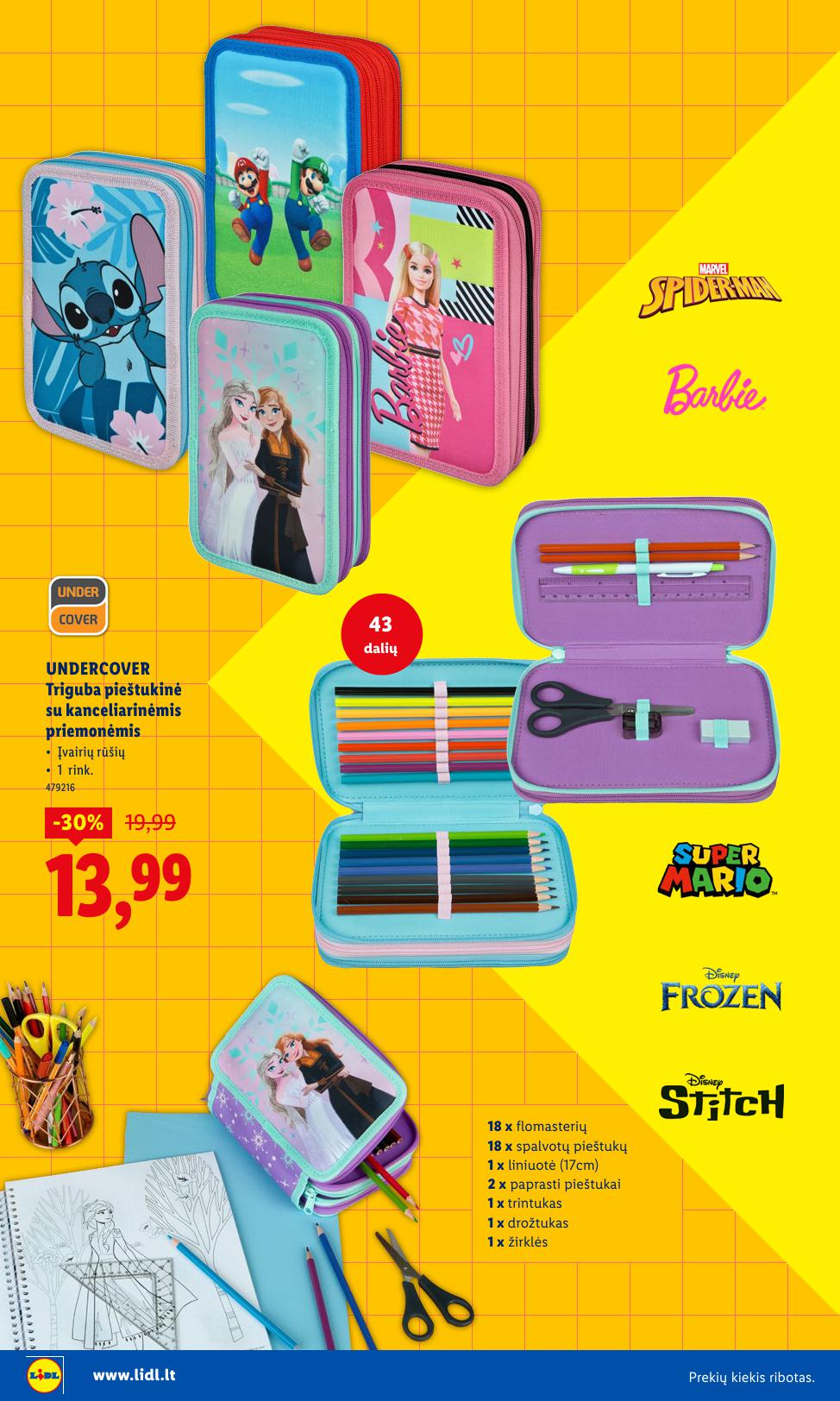 LIDL mokyklos prekių katalogas "Į žinių pasaulį" galioja nuo 2025.07.21