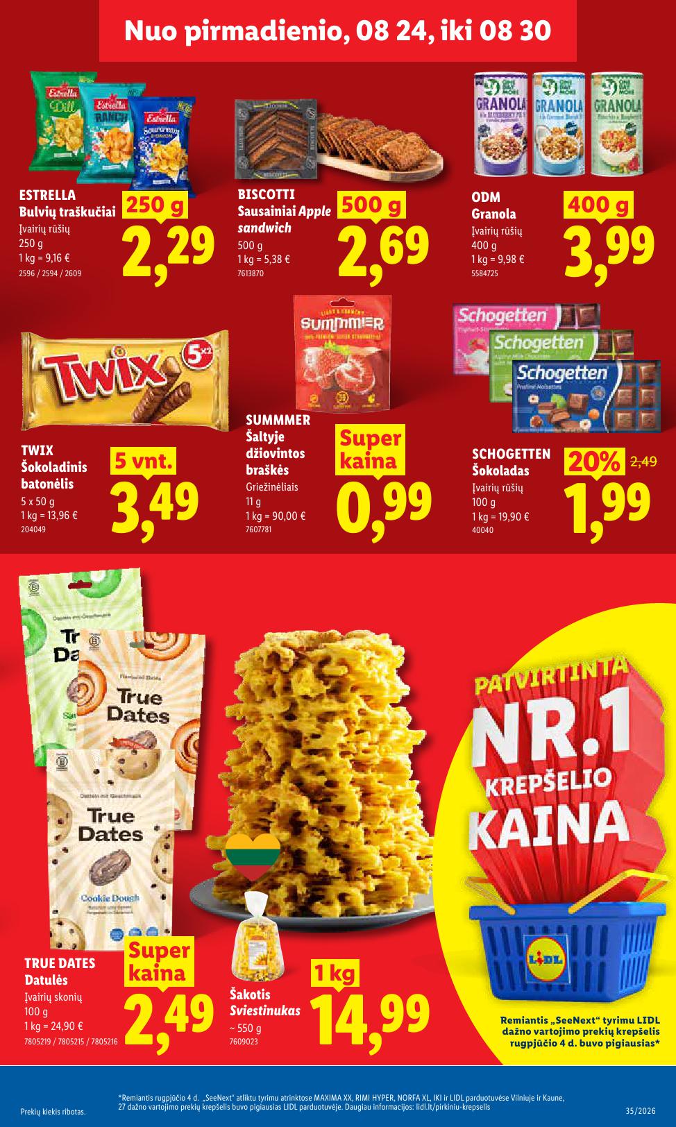 LIDL akcijų ir nuolaidų leidinys 2026.08.24 - 2026.08.30