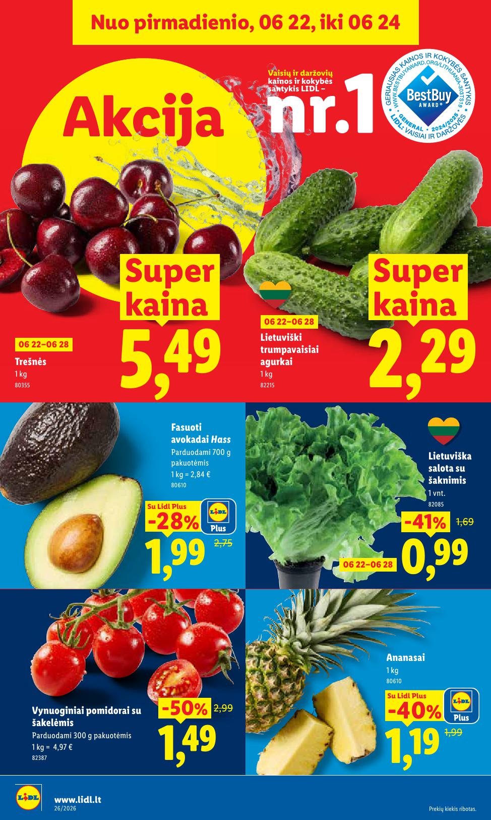 LIDL akcijų ir nuolaidų leidinys 2026.06.22 - 2026.06.28