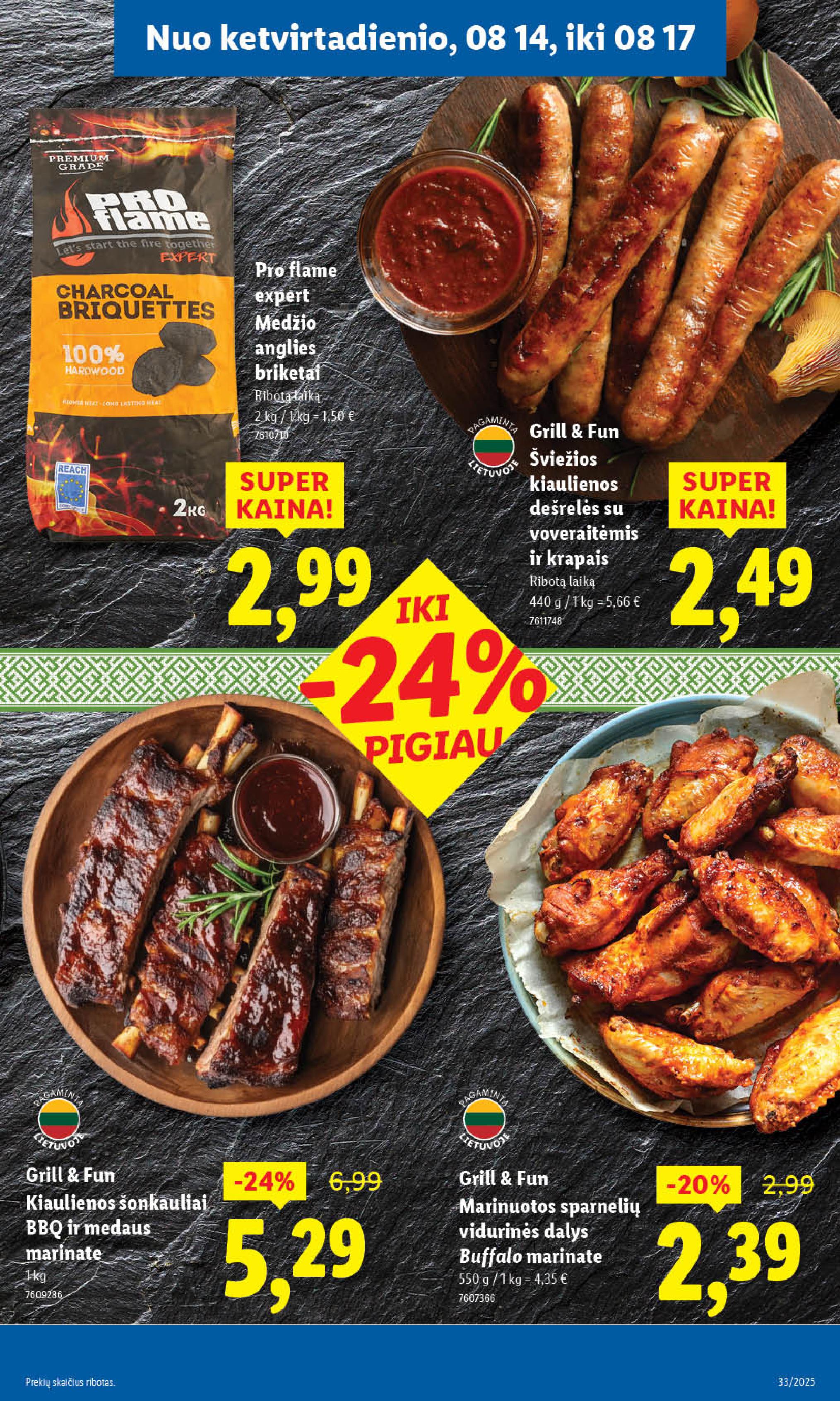 LIDL maisto prekių leidinukas nuo ketvirtadienio 2025.08.14 iki 2025.08.17