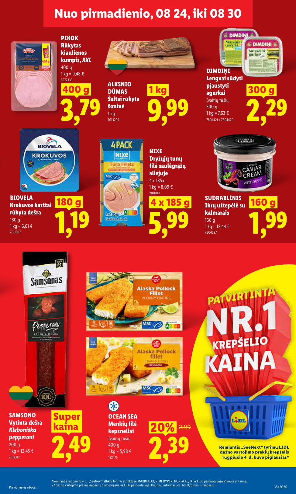LIDL akcijų ir nuolaidų leidinys 2026.08.24 - 2026.08.30