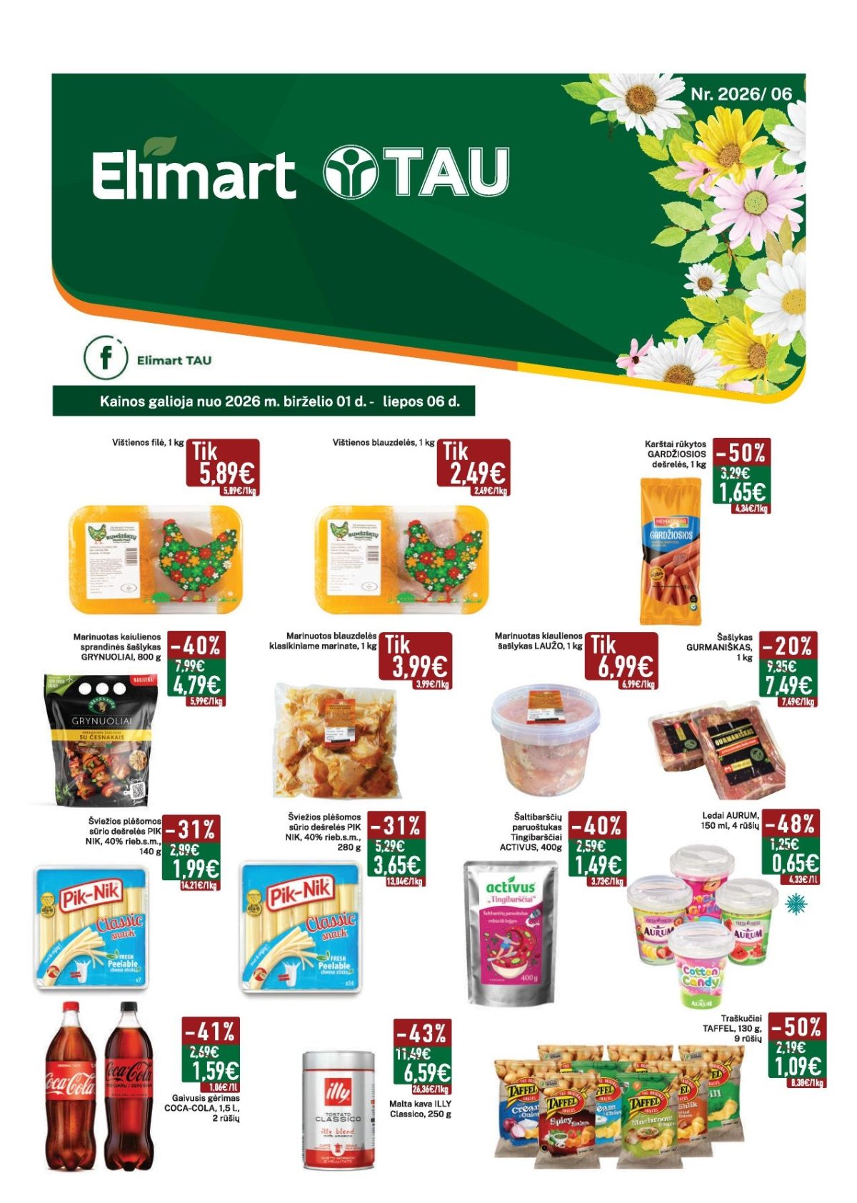 ELIMART TAU akcijų ir nuolaidų leidinys 2026.06.01 - 2026.07.06