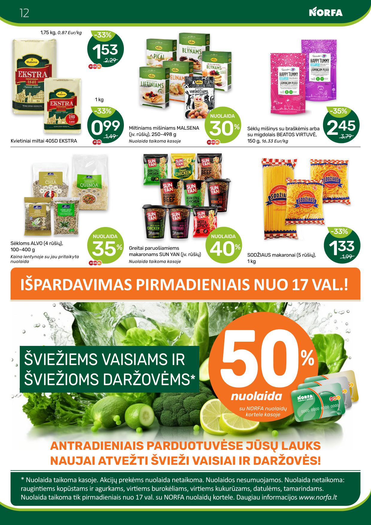 Naujausias NORFA kaininis katalogas 2025.08.21 - 2025.09.03