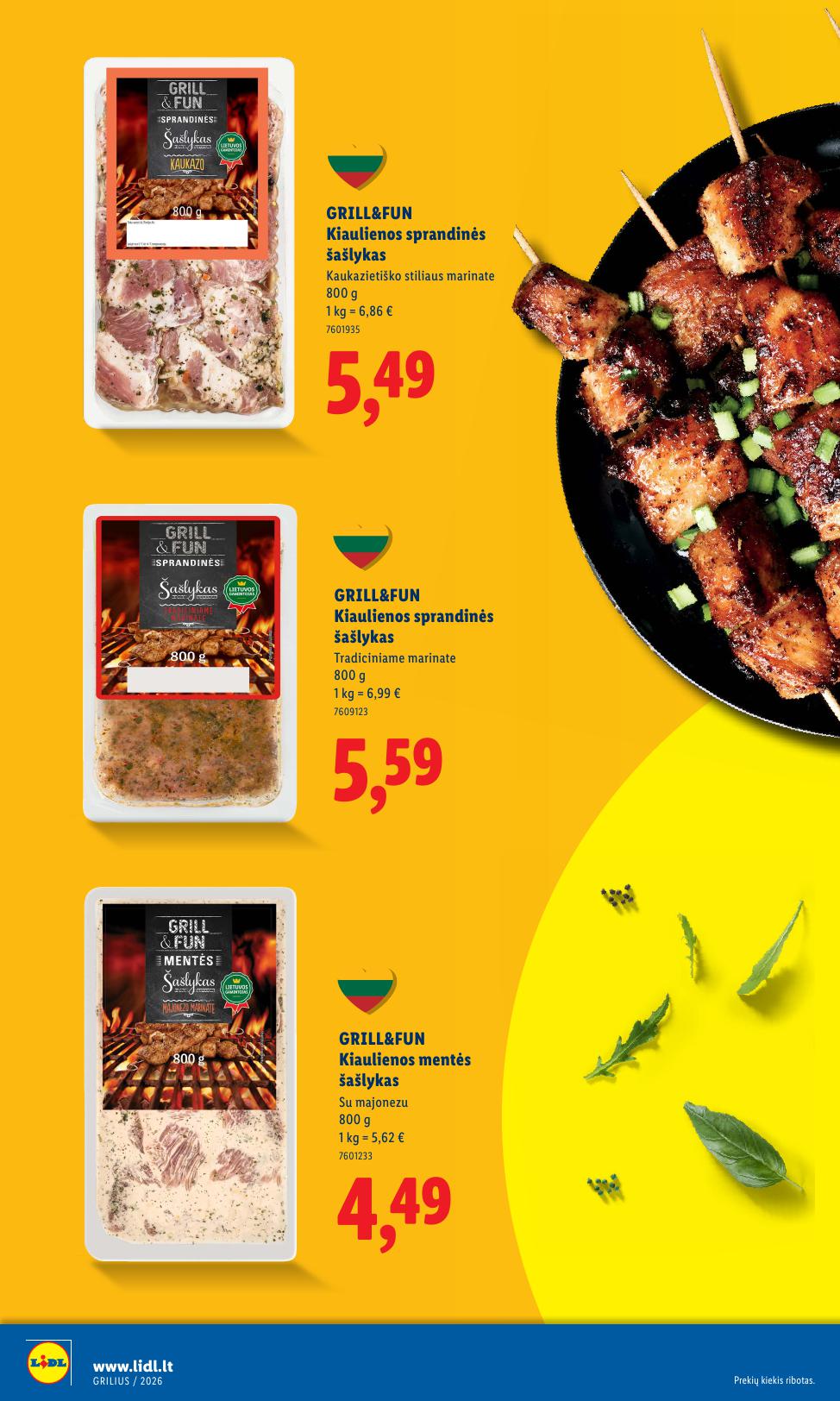LIDL grilio katalogas "Grilis gardumo, kaina pigumo"