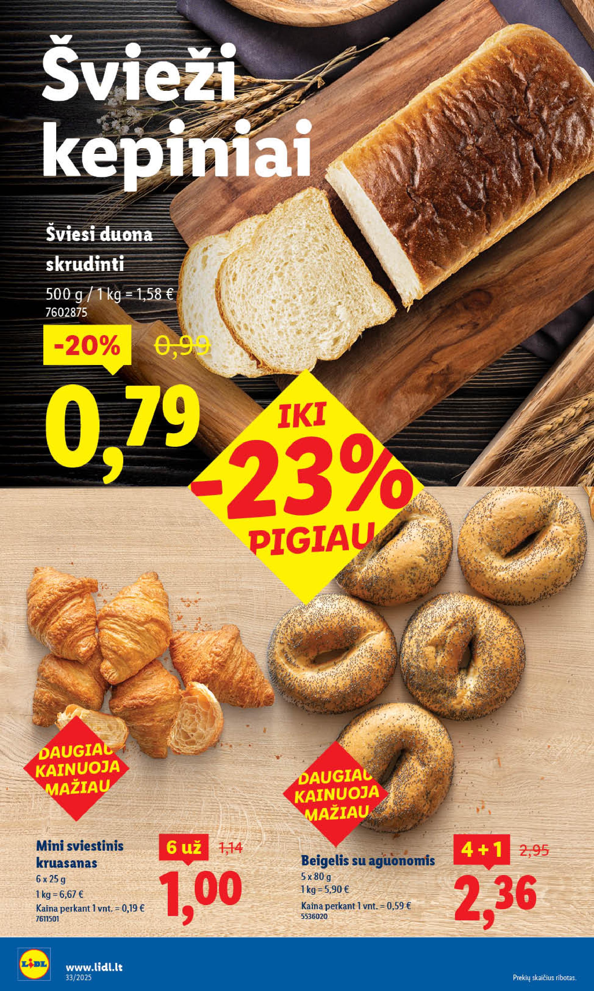 LIDL maisto prekių leidinukas nuo ketvirtadienio 2025.08.14 iki 2025.08.17