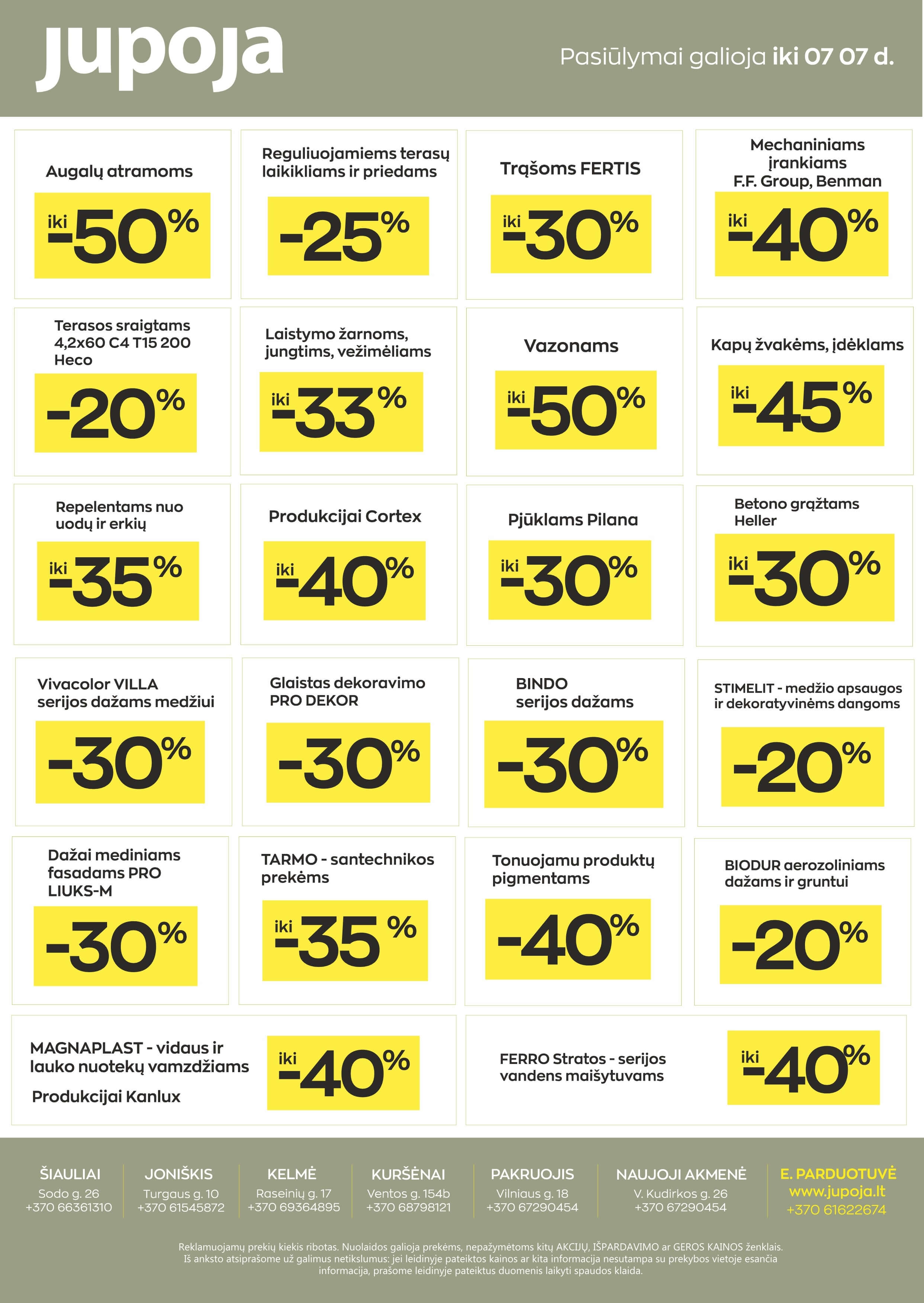 Naujas JUPOJA akcijų ir nuolaidų leidinys 2025.06.10 - 2025.07.07