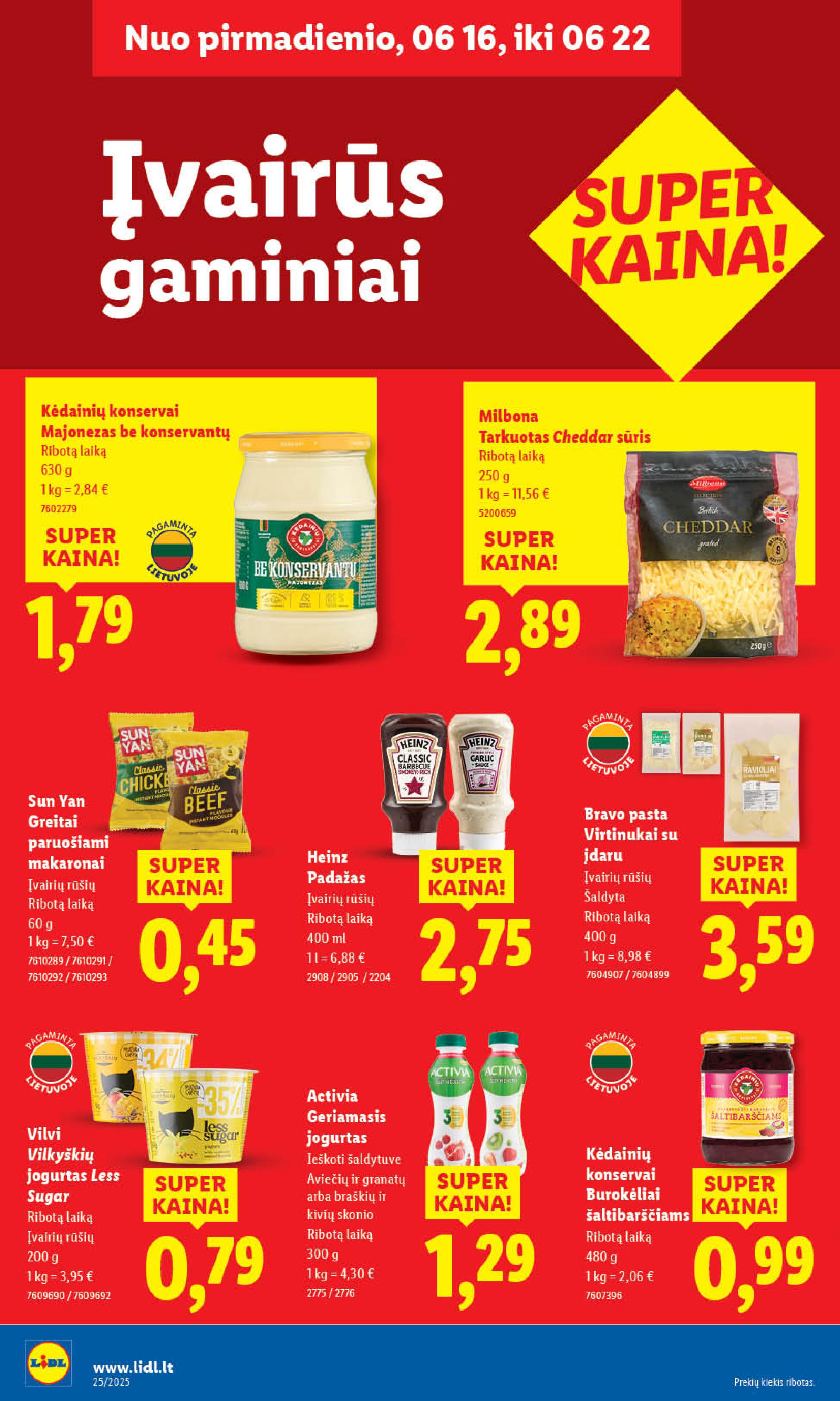 LIDL akcijų ir nuolaidų leidinys 2025.06.16 - 2025.06.22