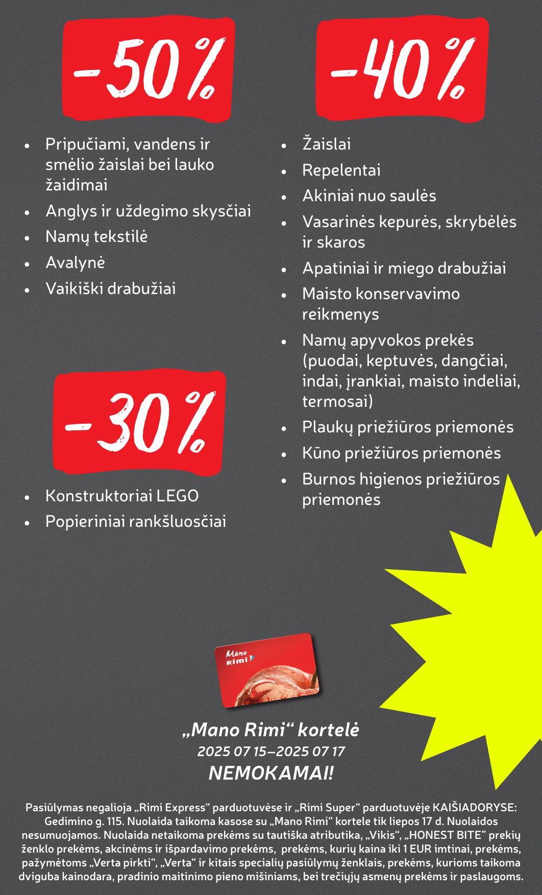 Naujausias RIMI kaininis katalogas 2025.07.15 - 2025.07.21