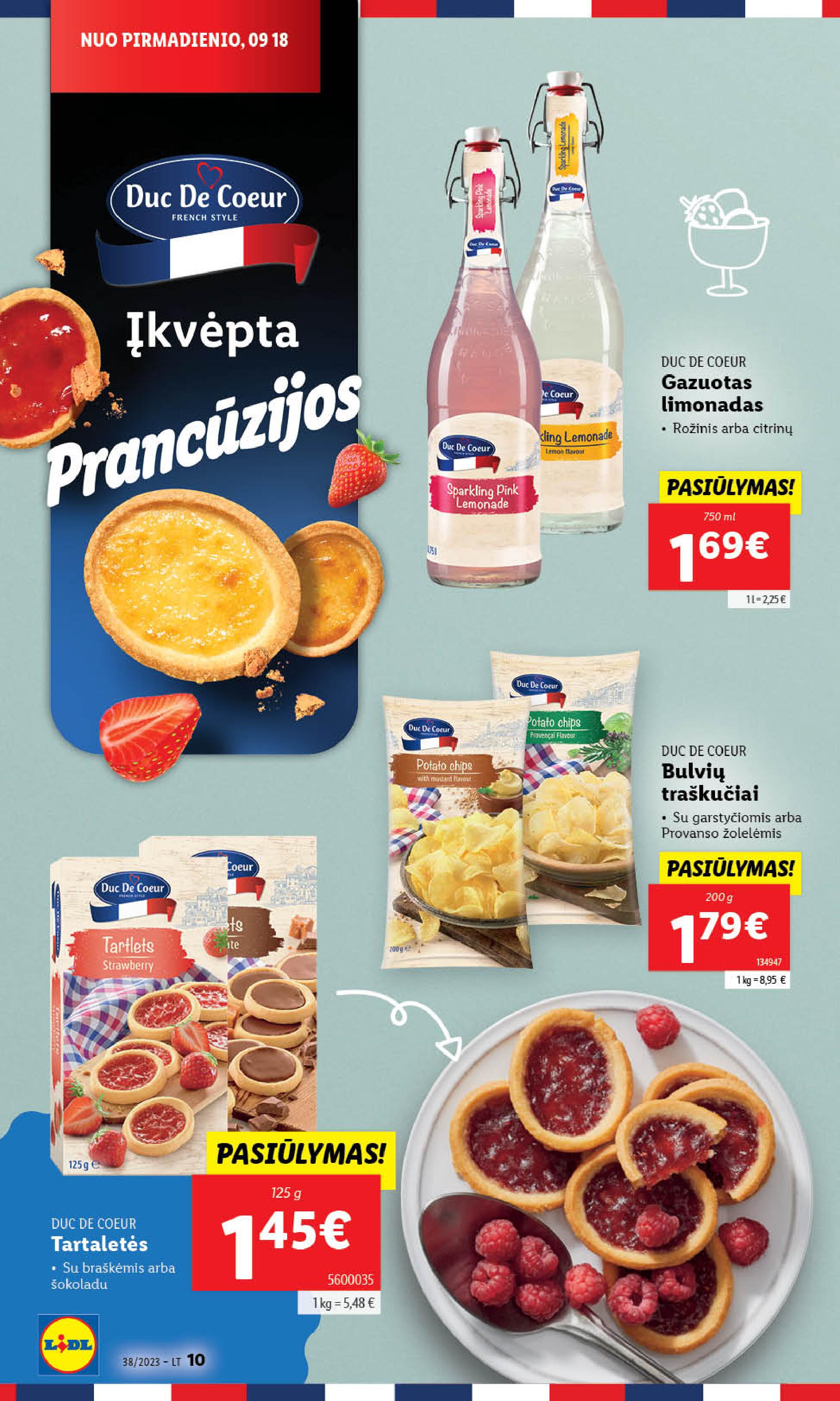 LIDL PRANCŪZIŠKO STILIAUS PRODUKTAI savaitė "DUC DE COEUR" nuo 2023.09.18