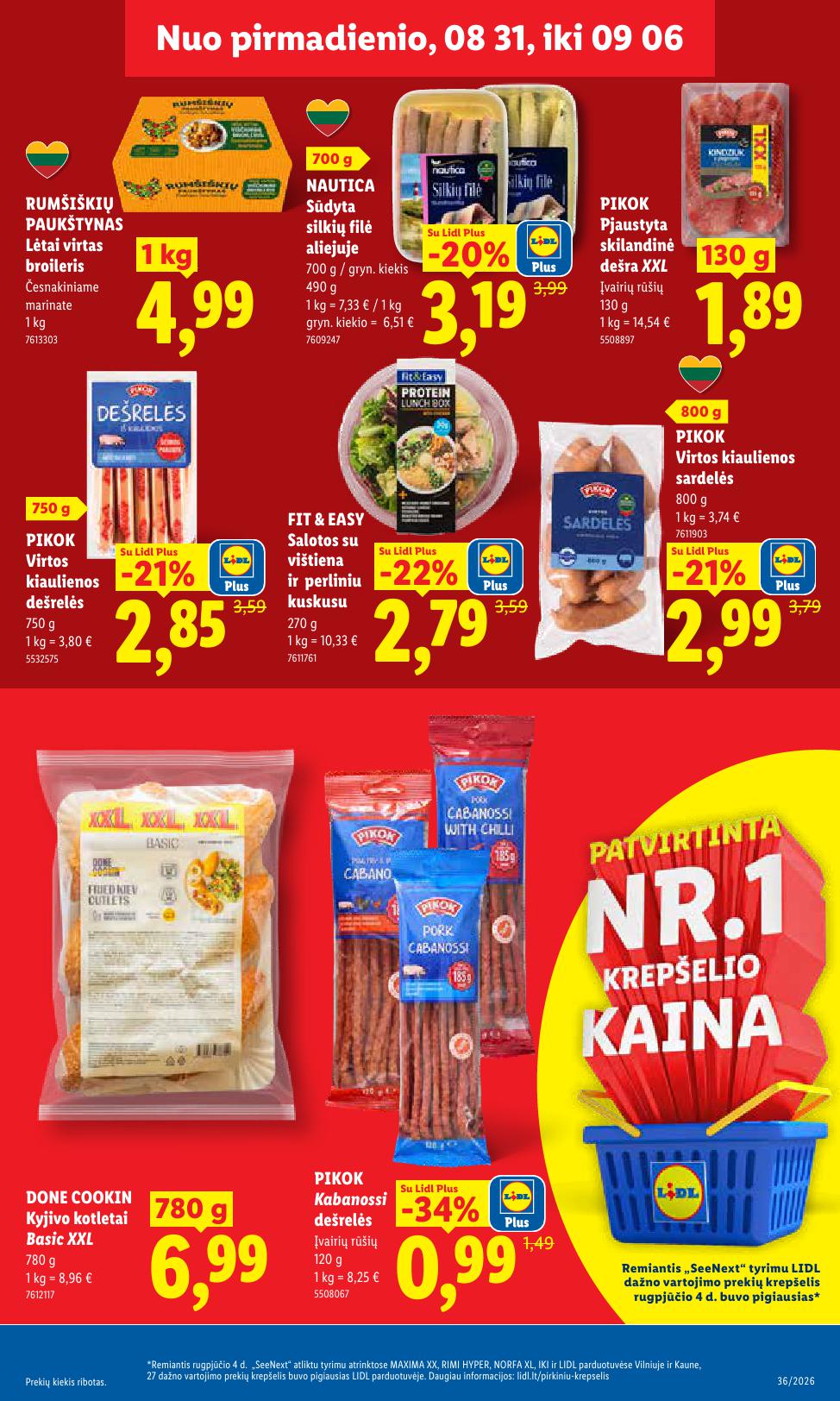 LIDL akcijų ir nuolaidų leidinys 2026.08.31 - 2026.09.06