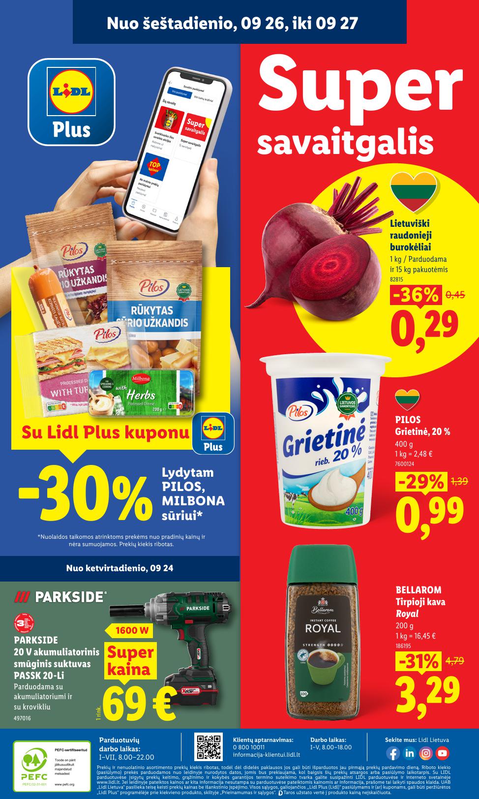 LIDL akcijų ir nuolaidų leidinys 2026.09.21 - 2026.09.27