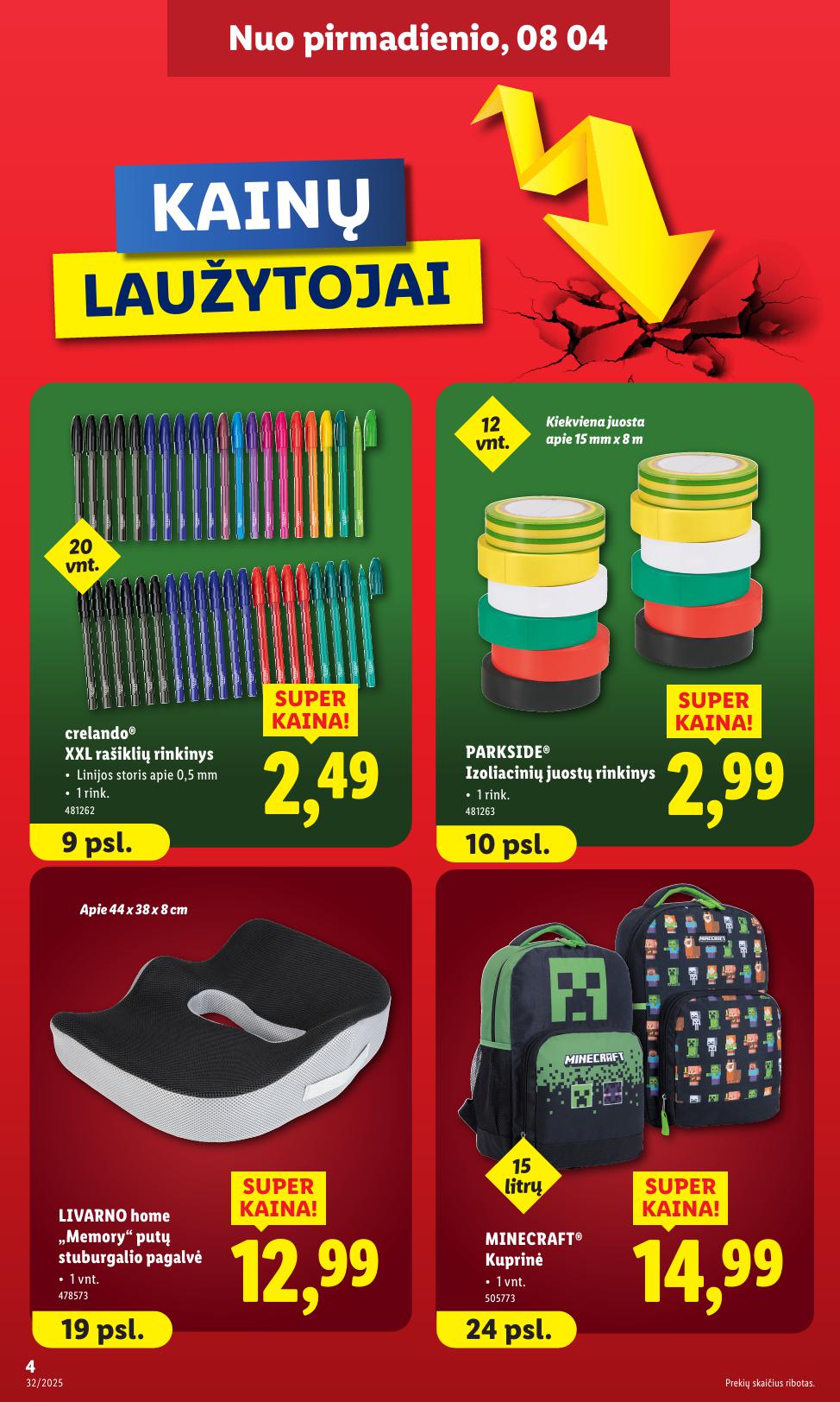 LIDL ne maisto prekių leidinys 2025.08.04 - 2025.08.10