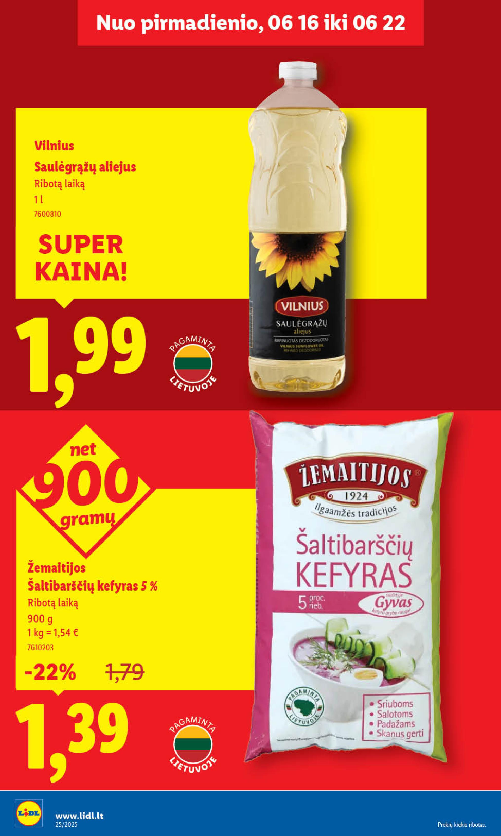 LIDL akcijų ir nuolaidų leidinys 2025.06.16 - 2025.06.22