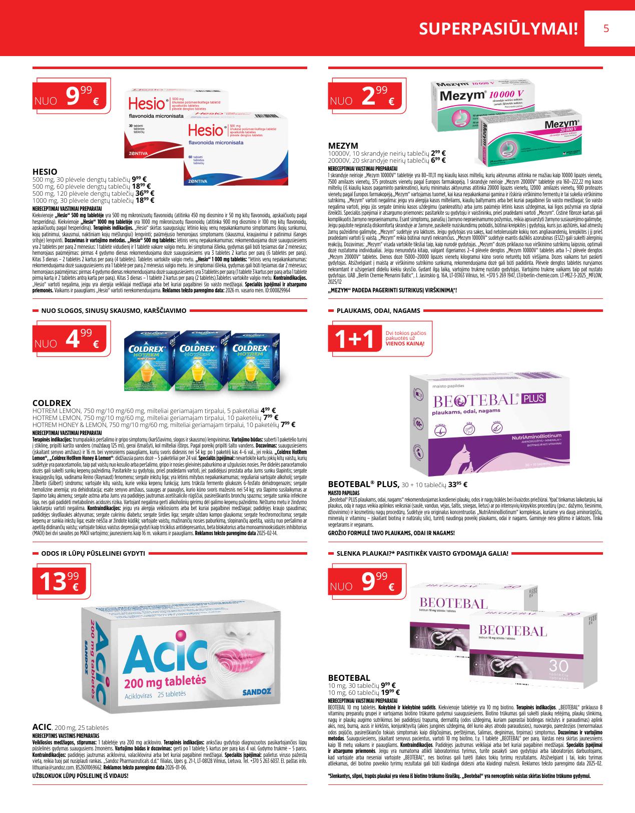 NORFOS vaistinės akcijų ir nuolaidų leidinys 2026.03.01 - 2026.03.31