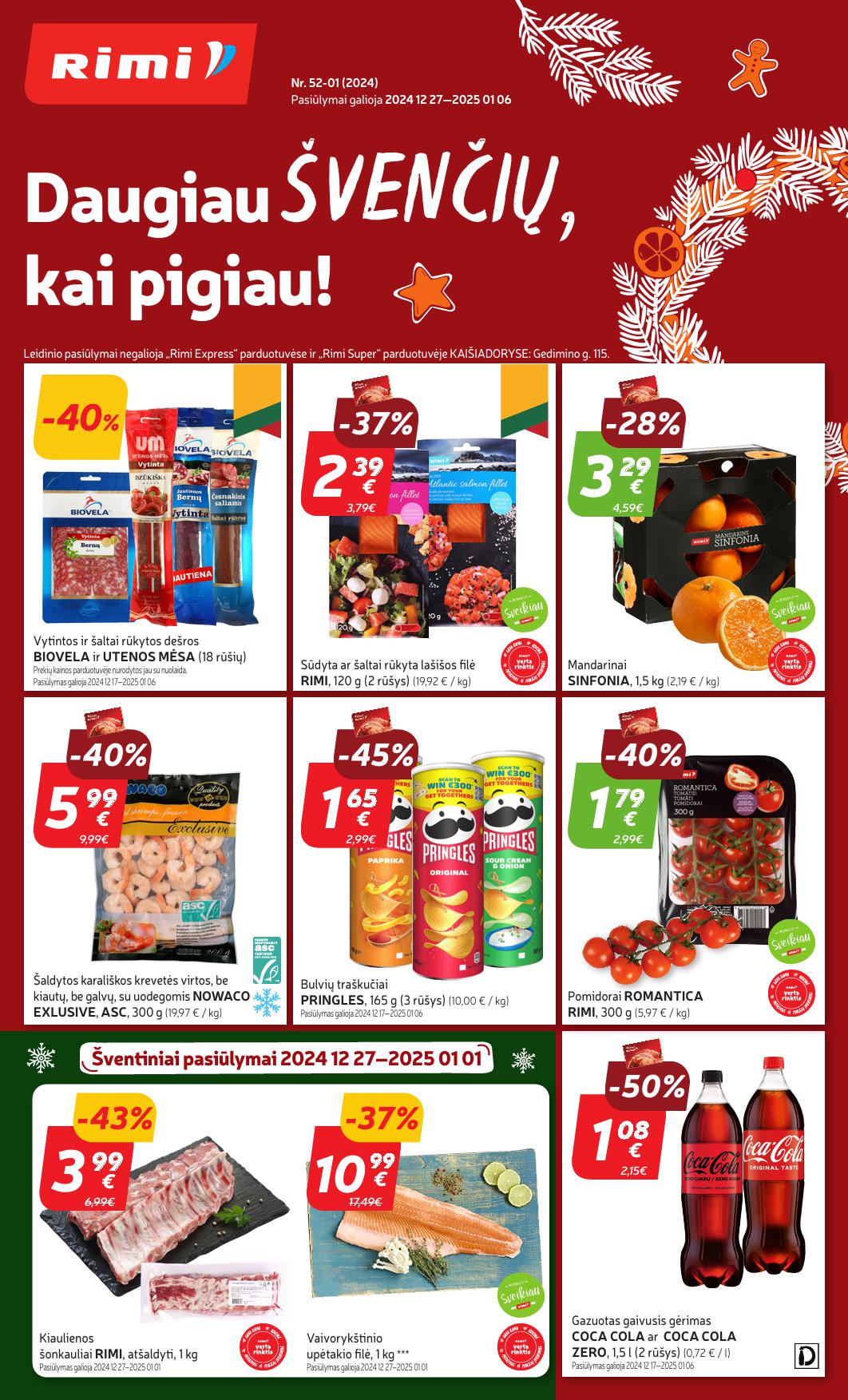 Naujausias RIMI kaininis katalogas 2024.12.27 - 2025.01.06
