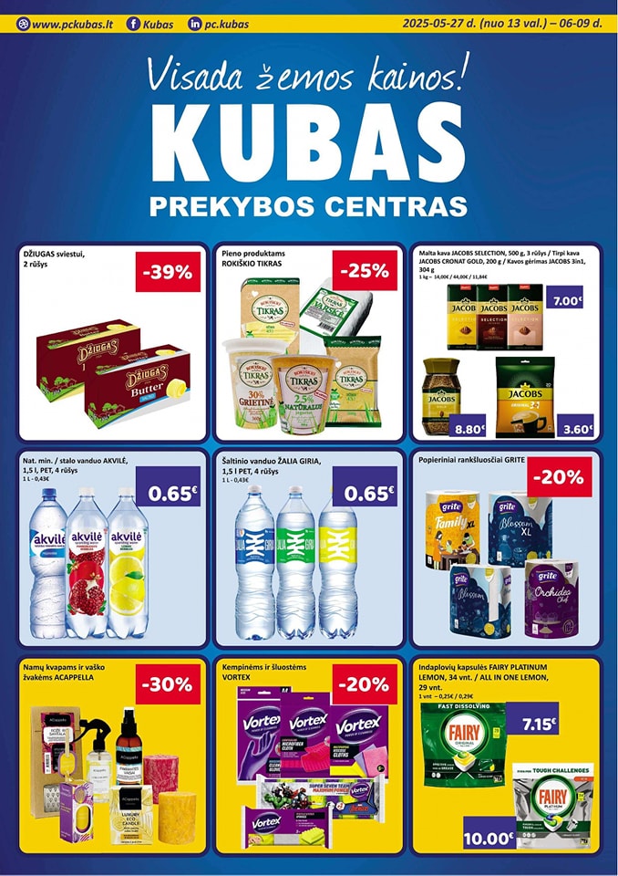 KUBAS akcijų ir nuolaidų leidinys 2025.05.27 - 2025.06.09