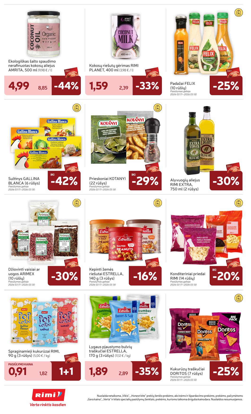 Naujausias RIMI kaininis katalogas 2026.03.17 - 2026.03.23